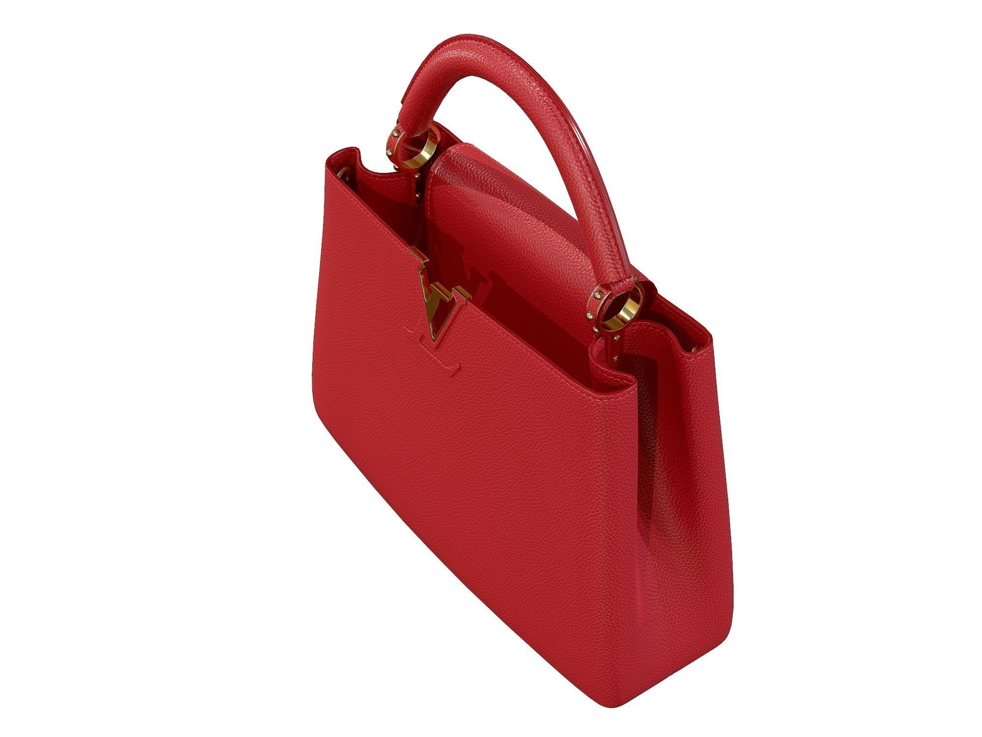 Louis Vuitton bag Capucines Red Leather 3D model_8