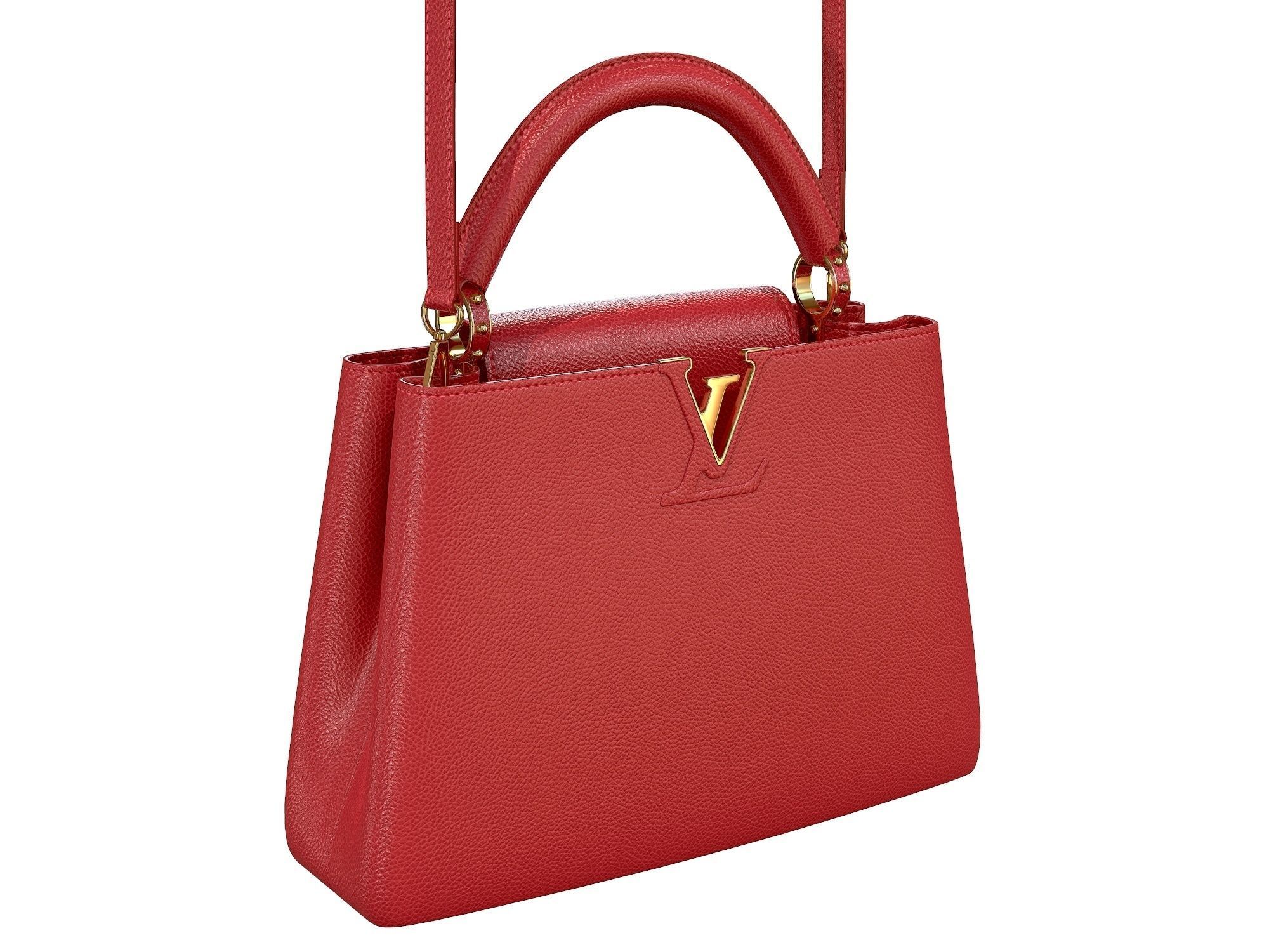 Louis Vuitton bag Capucines Red Leather 3D model_1