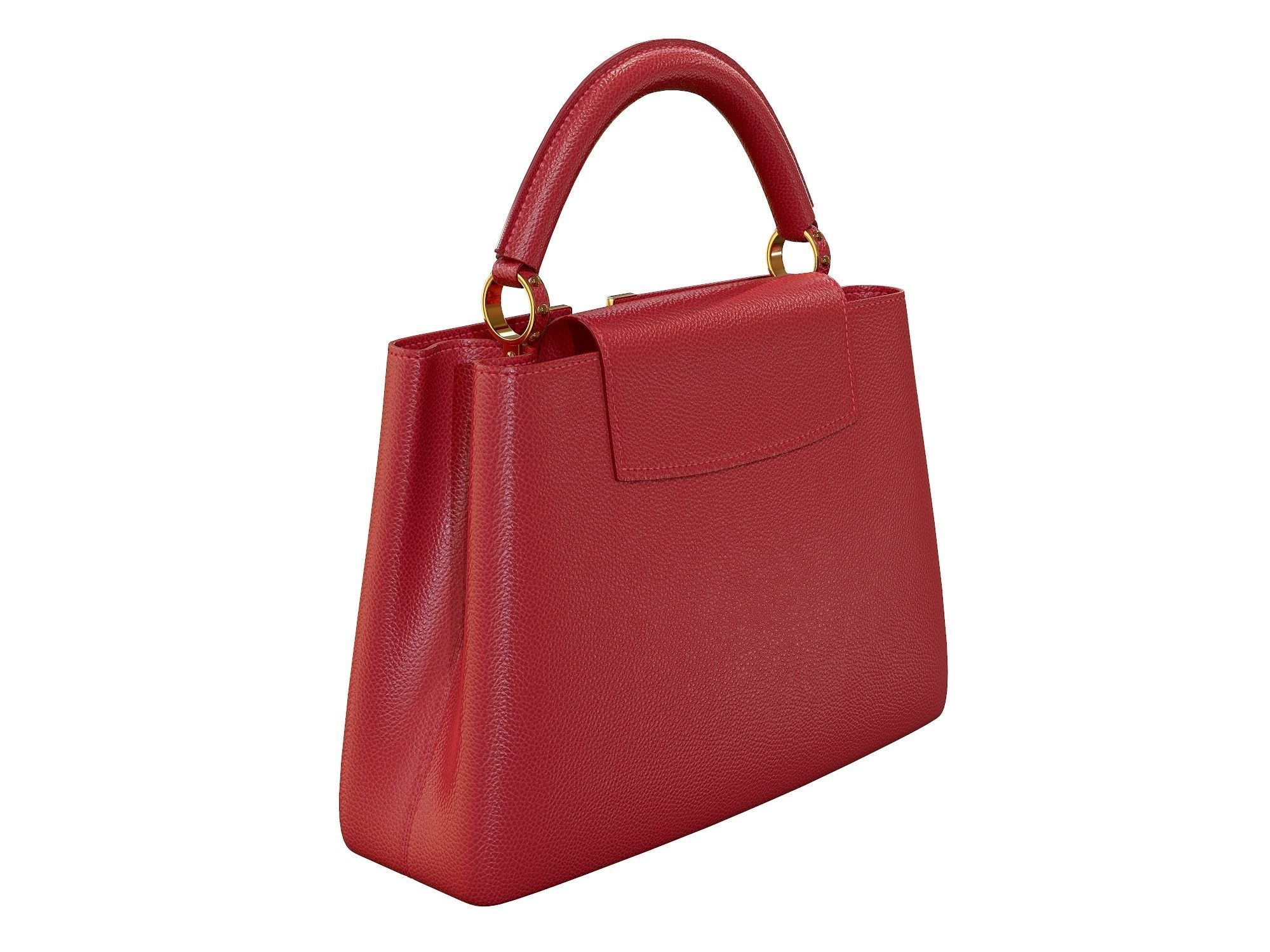 Louis Vuitton bag Capucines Red Leather 3D model_7