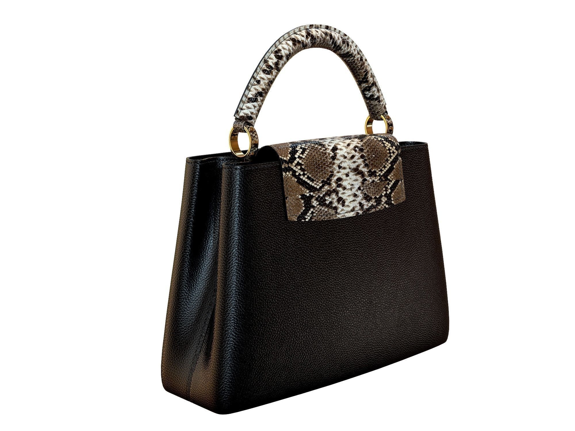 Louis Vuitton bag Capucines Black Snake Leather 3D model_7