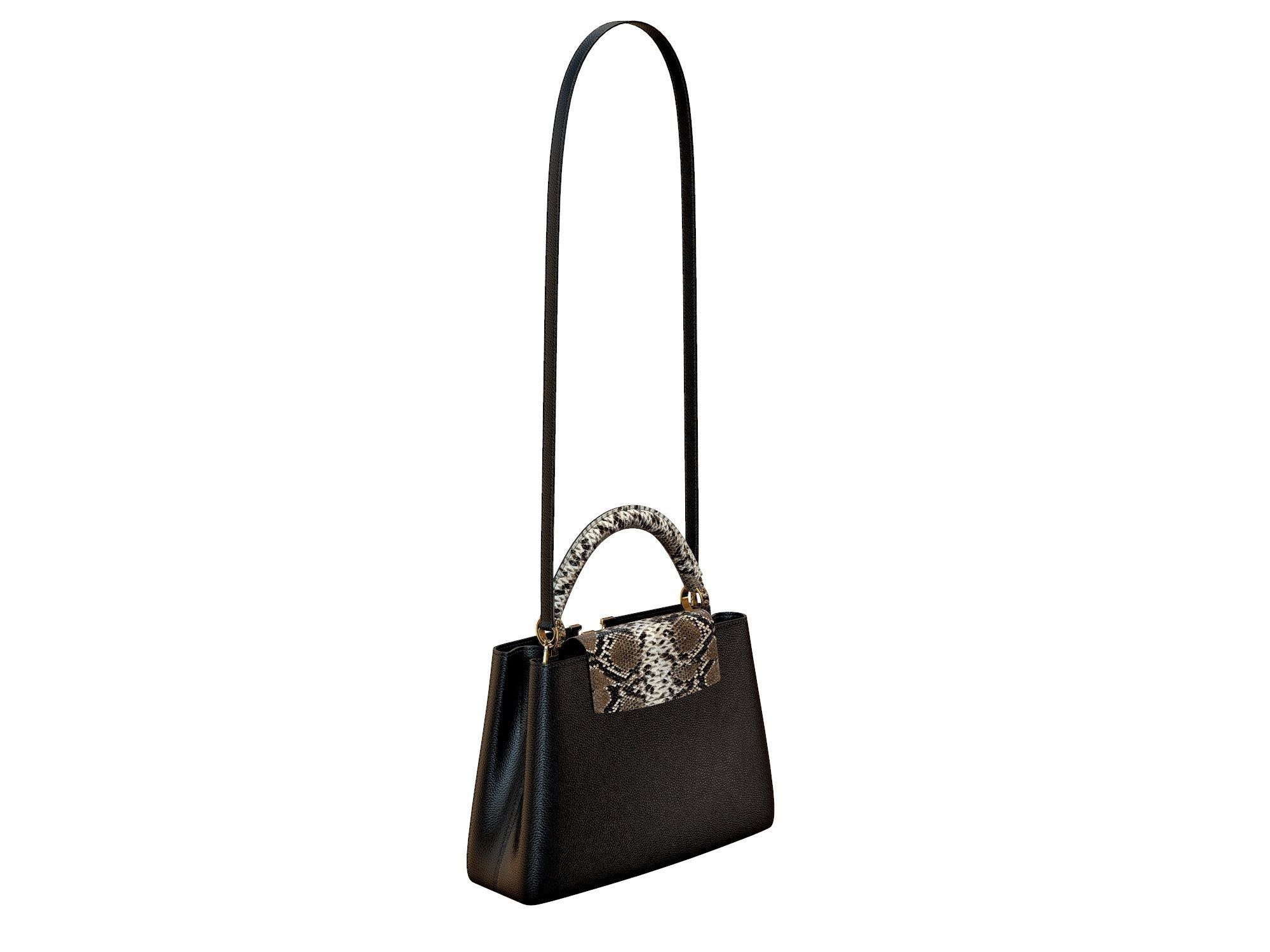 Louis Vuitton bag Capucines Black Snake Leather 3D model_5