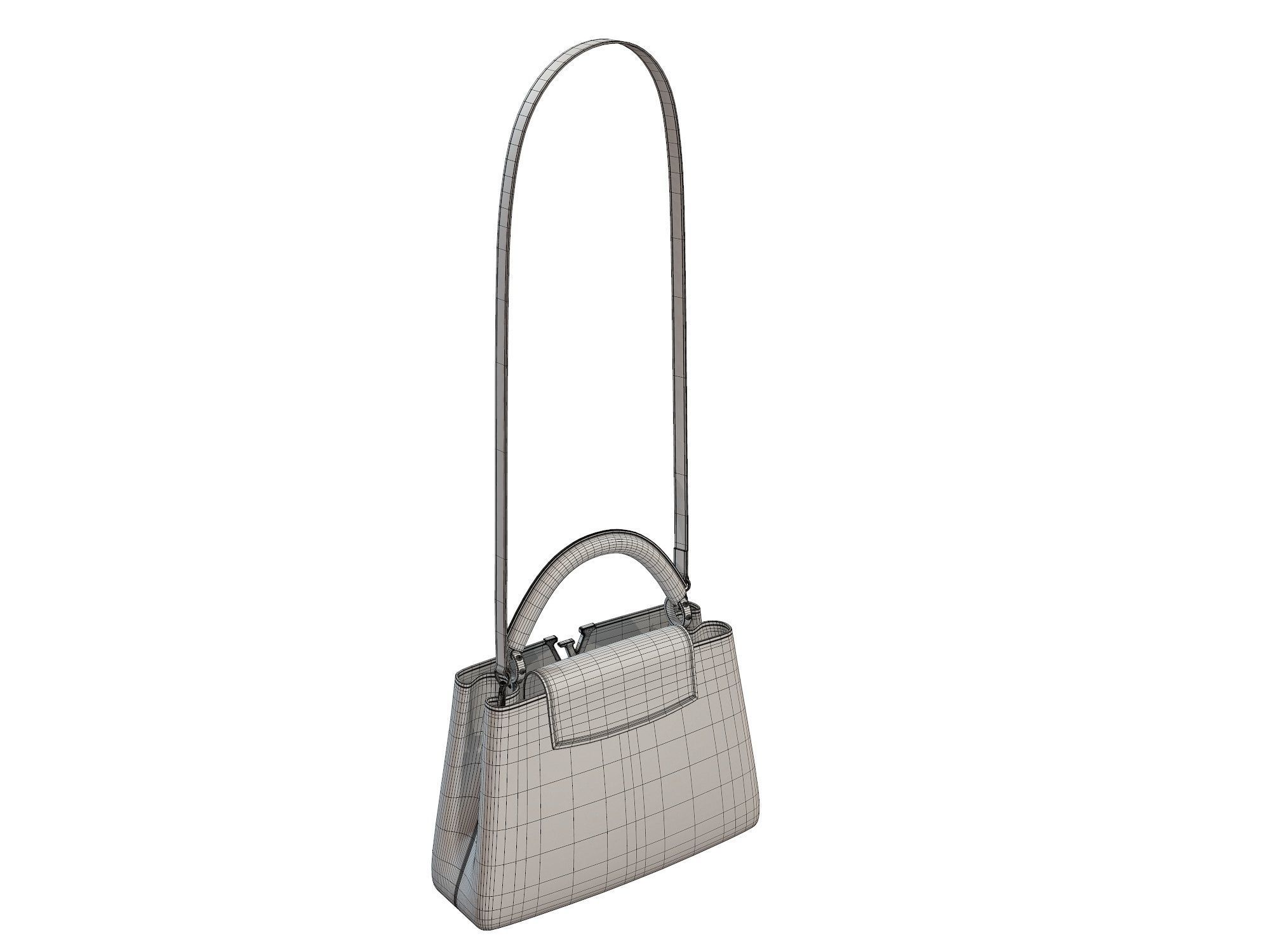 Louis Vuitton bag Capucines Black Snake Leather 3D model_14