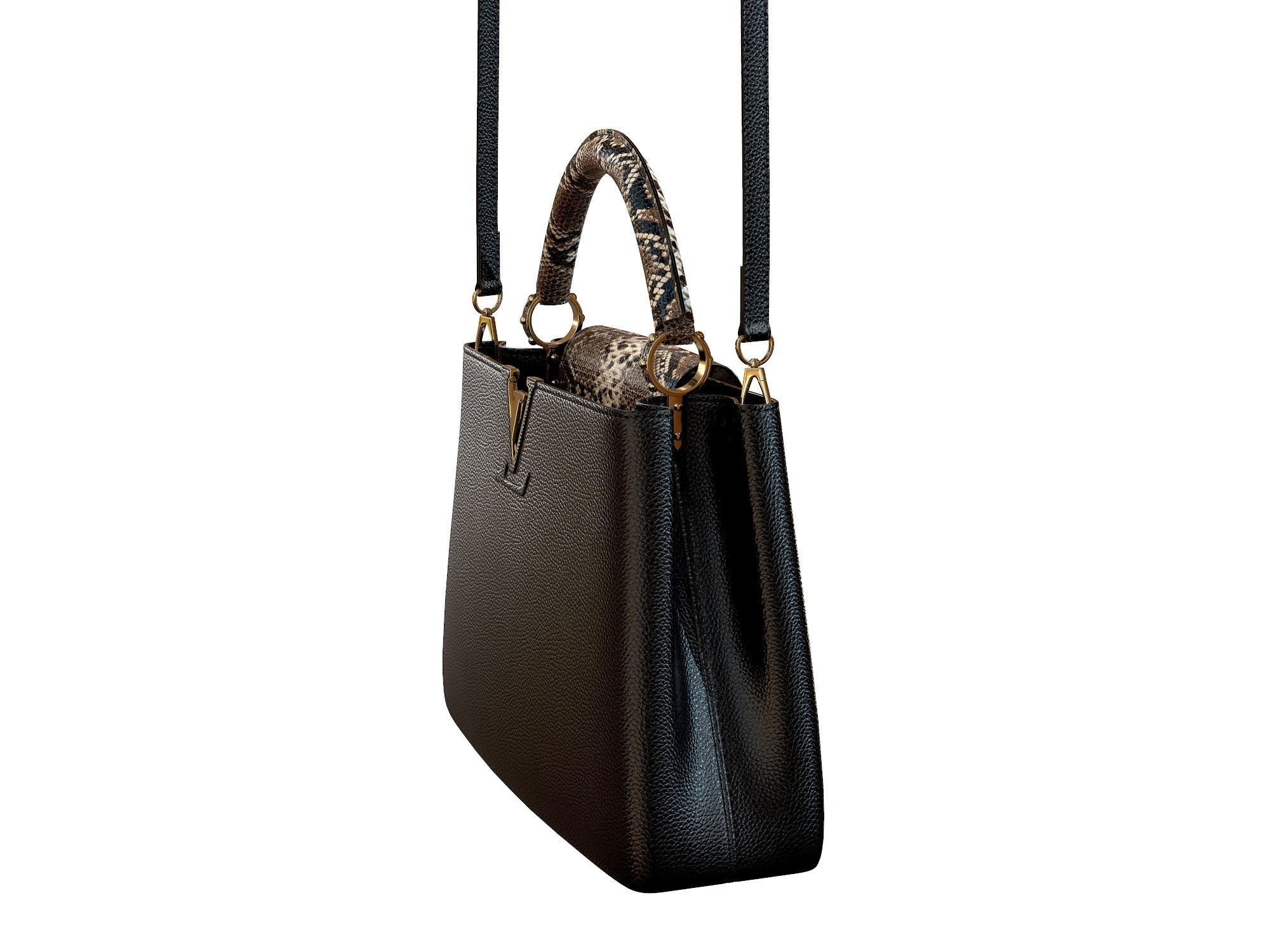 Louis Vuitton bag Capucines Black Snake Leather 3D model_3