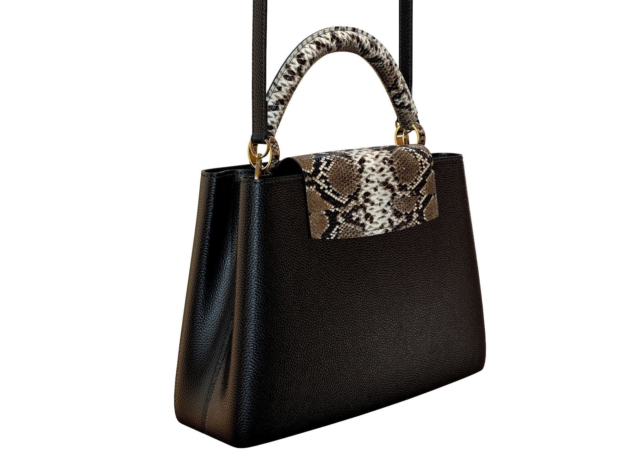 Louis Vuitton bag Capucines Black Snake Leather 3D model_6