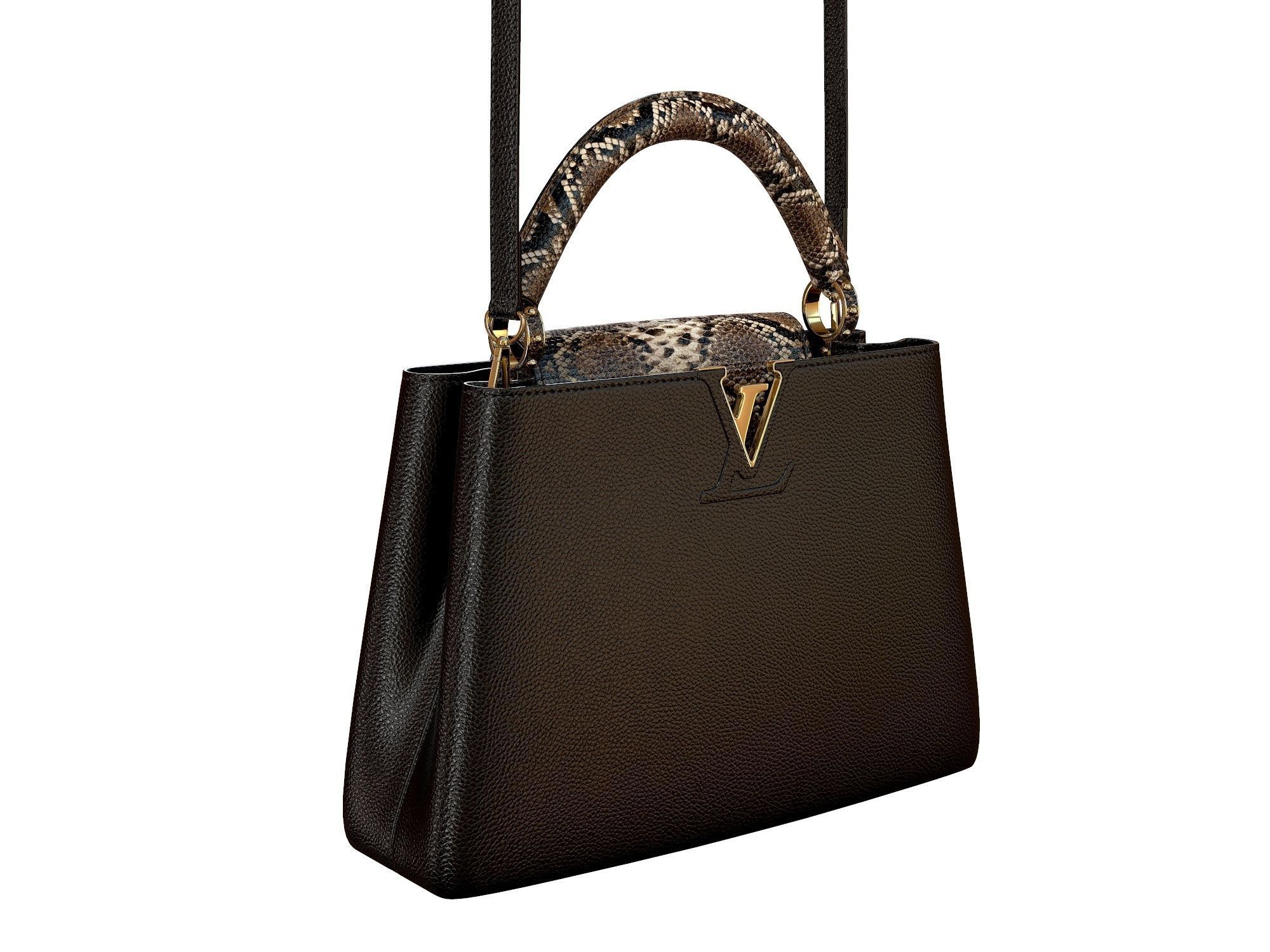 Louis Vuitton bag Capucines Black Snake Leather 3D model_2