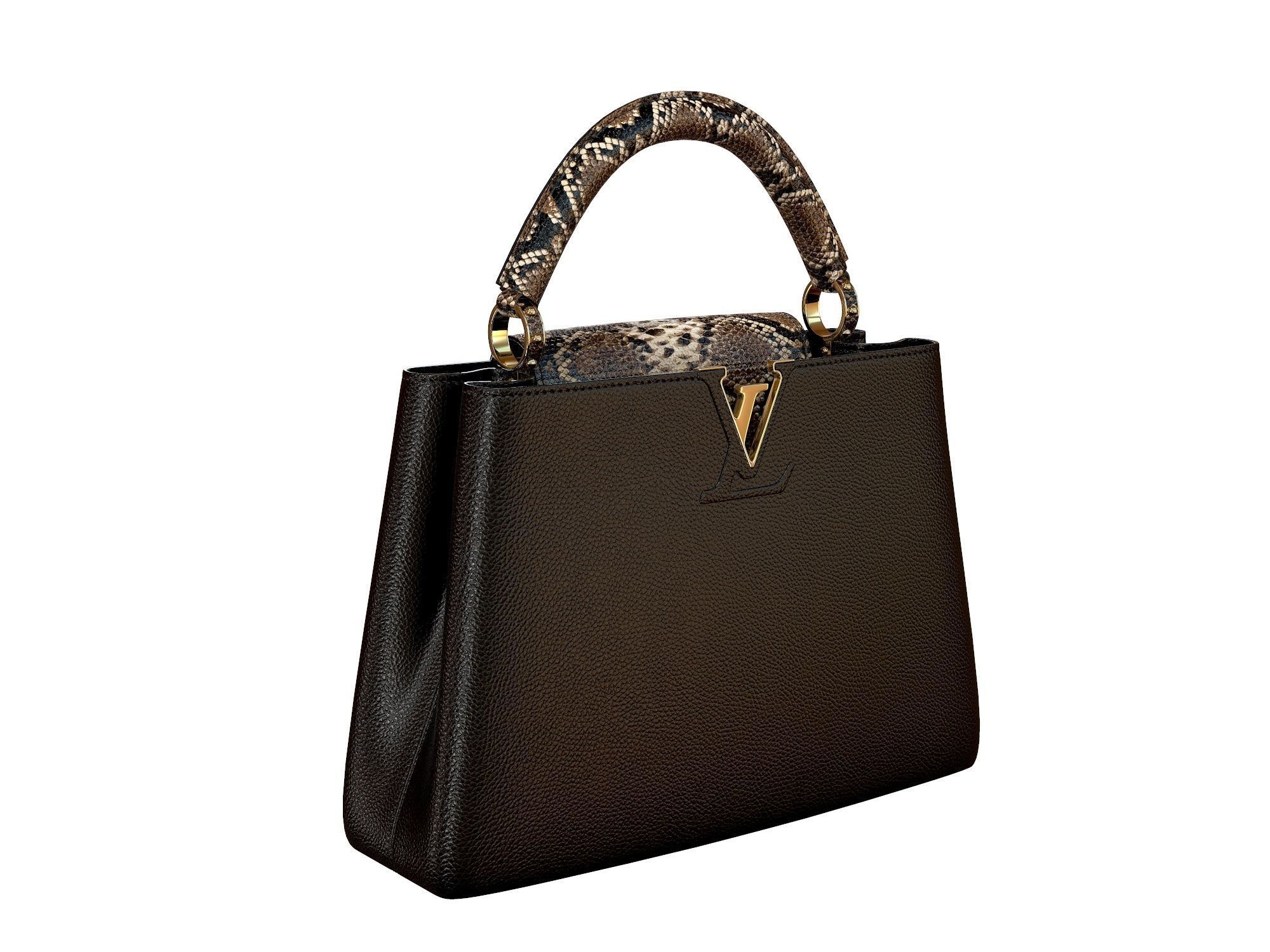Louis Vuitton bag Capucines Black Snake Leather 3D model_1