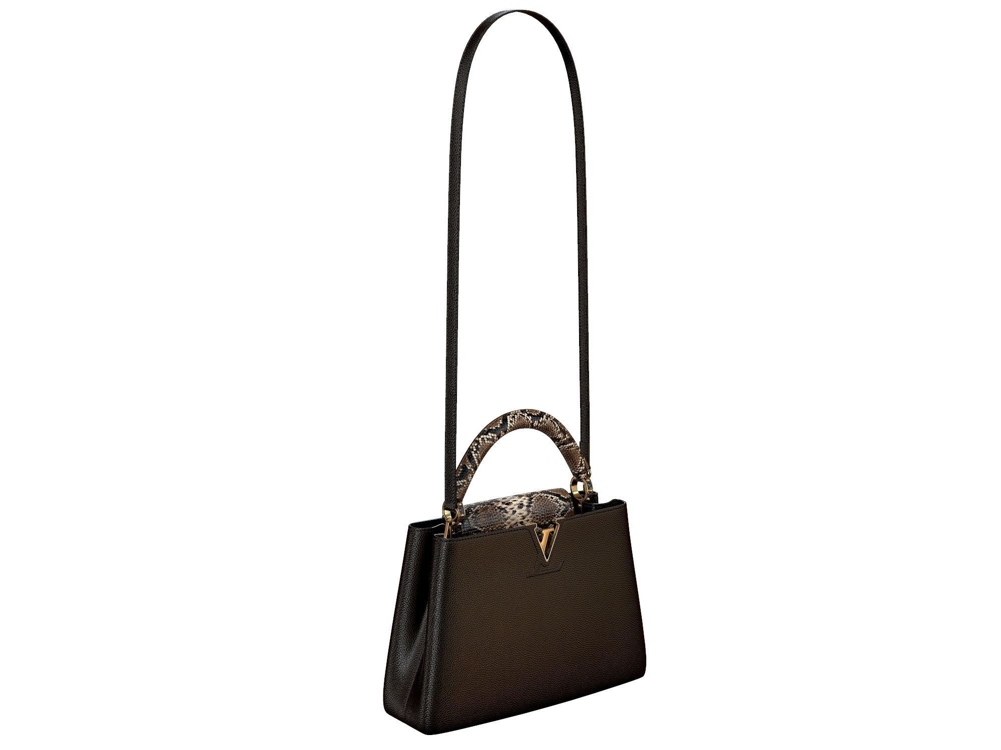 Louis Vuitton bag Capucines Black Snake Leather 3D model_4
