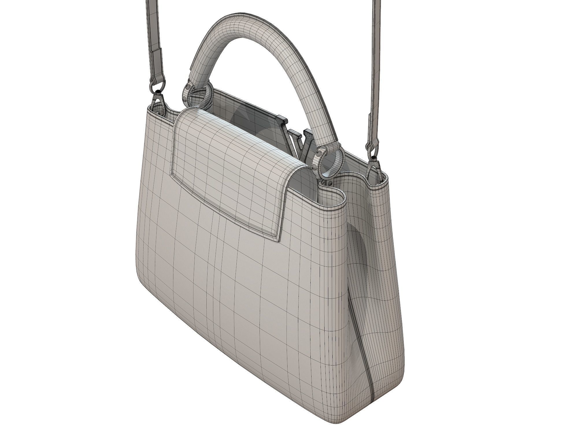 Louis Vuitton bag Capucines Black Snake Leather 3D model_10