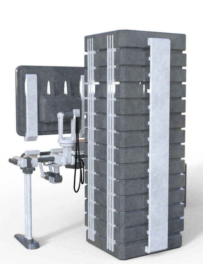 Dystopian Console Station  Low-poly 3D model_3