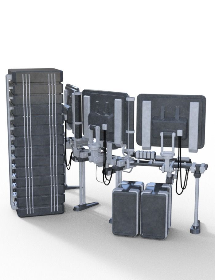 Dystopian Console Station  Low-poly 3D model_2