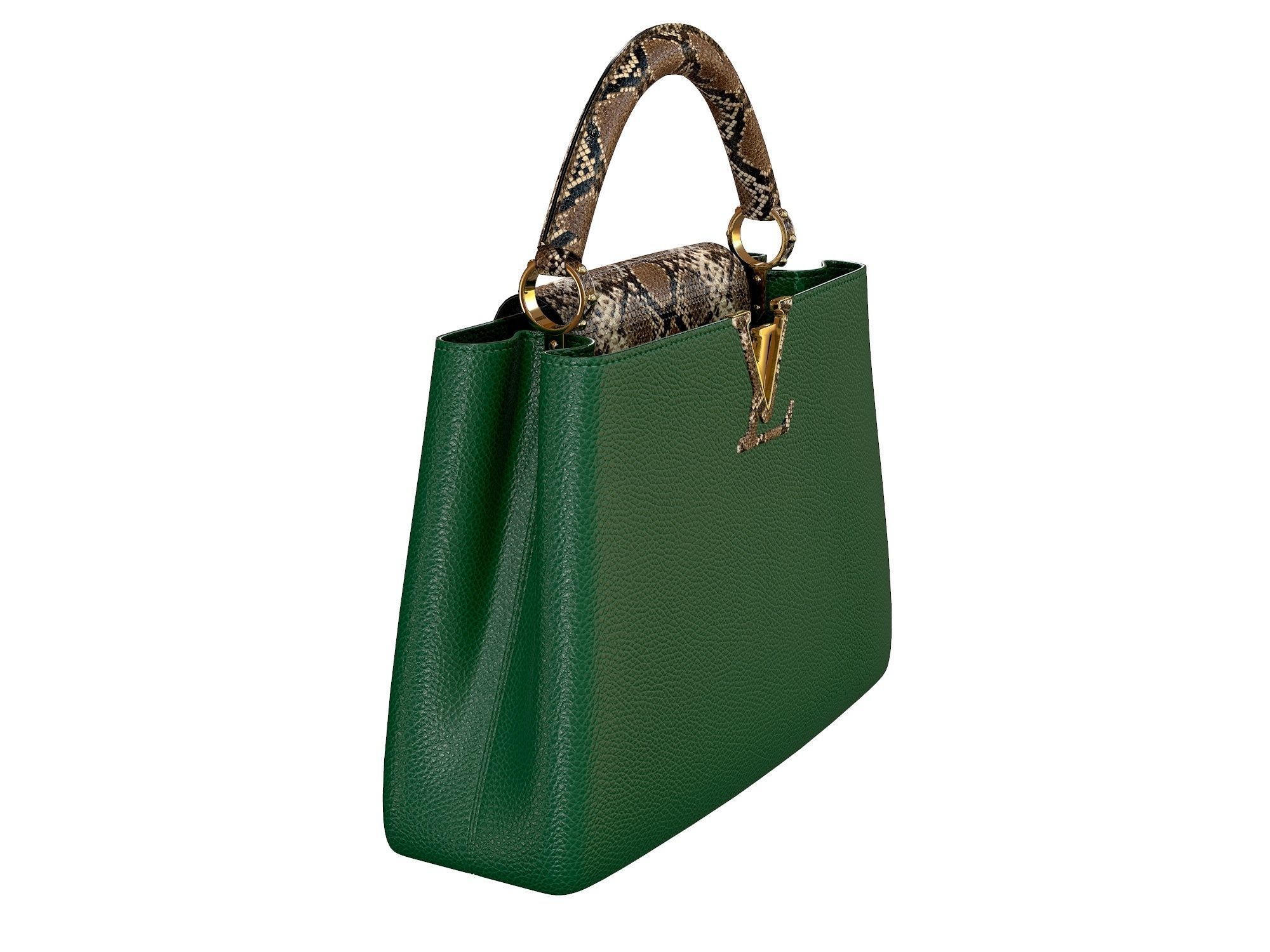 Louis Vuitton bag Capucines Green Snake Leather 3D model_6