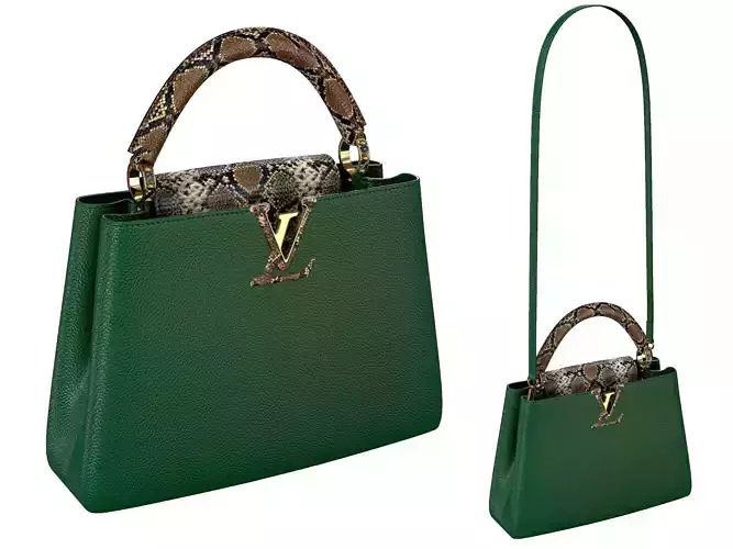 Louis Vuitton bag Capucines Green Snake Leather 3D model