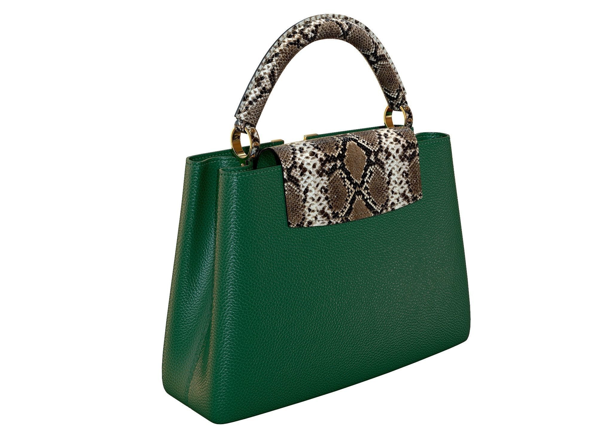 Louis Vuitton bag Capucines Green Snake Leather 3D model_5