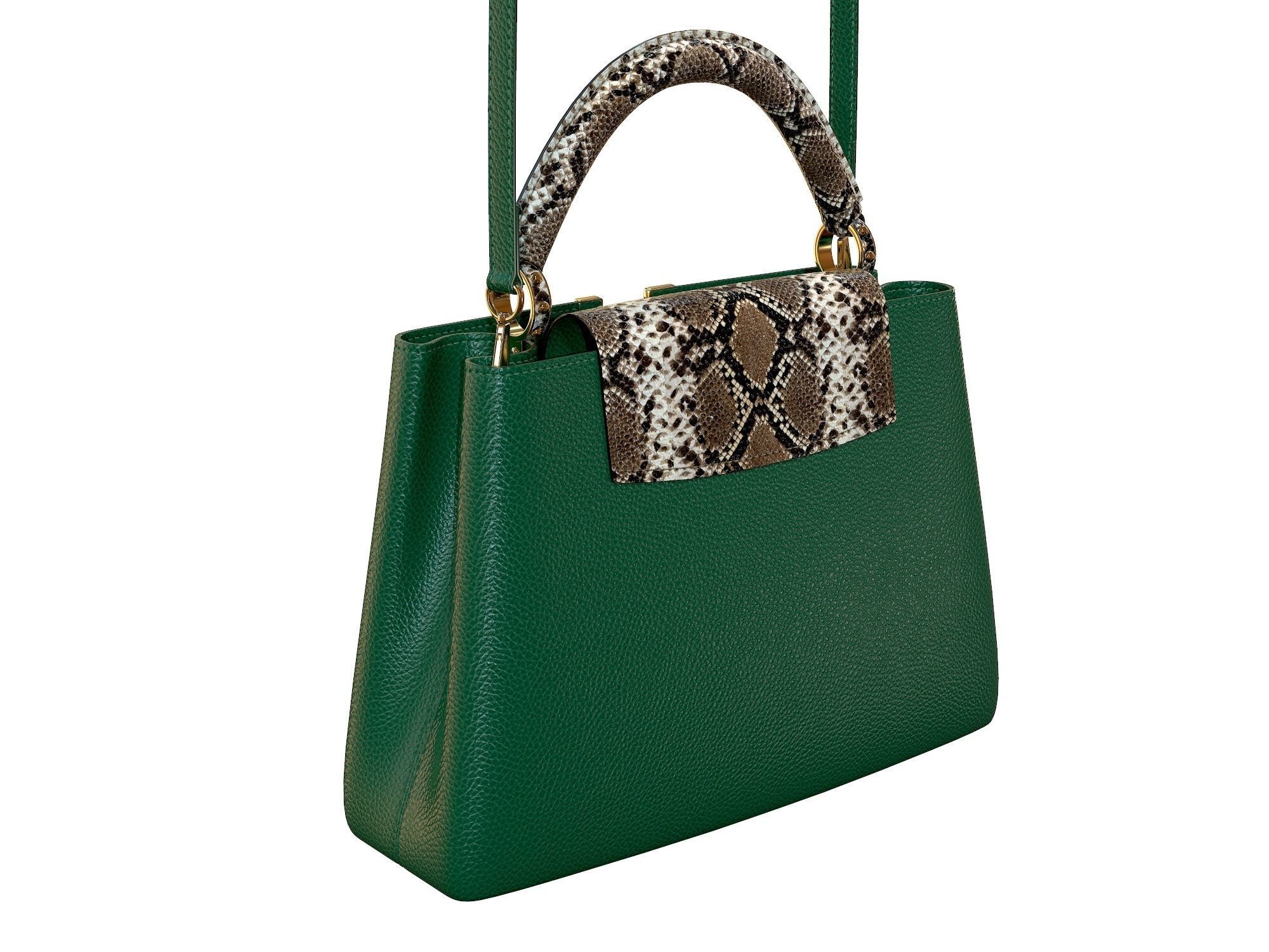 Louis Vuitton bag Capucines Green Snake Leather 3D model_4