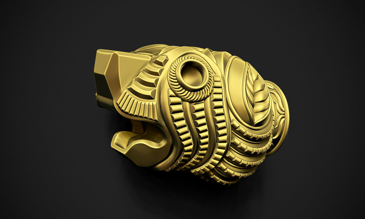 Tiger Head Indian Art 3D print model_3