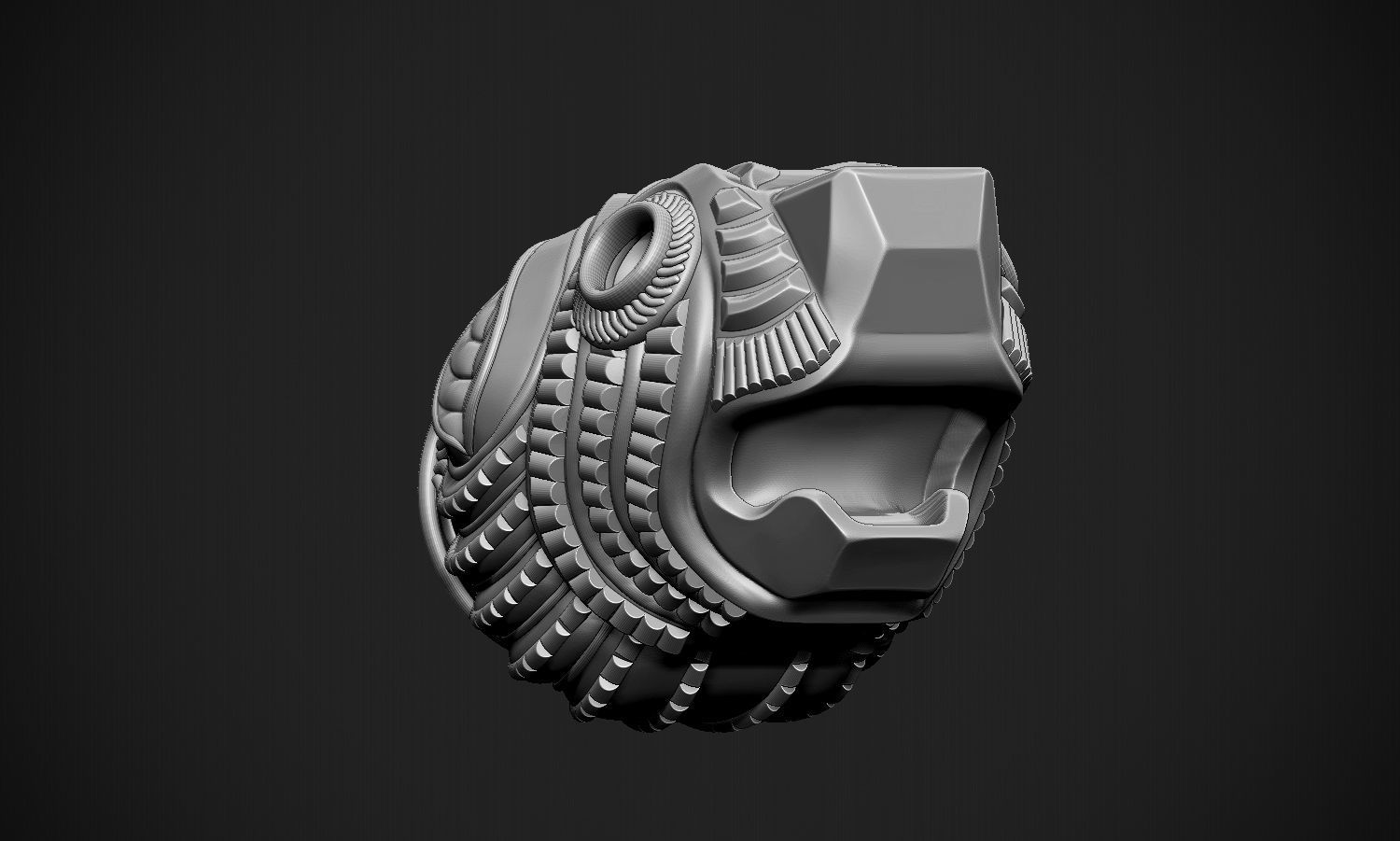 Tiger Head Indian Art 3D print model_16