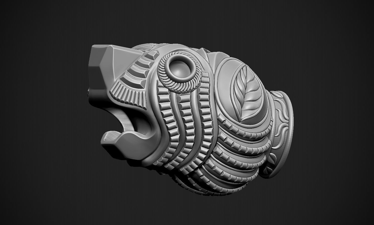 Tiger Head Indian Art 3D print model_12