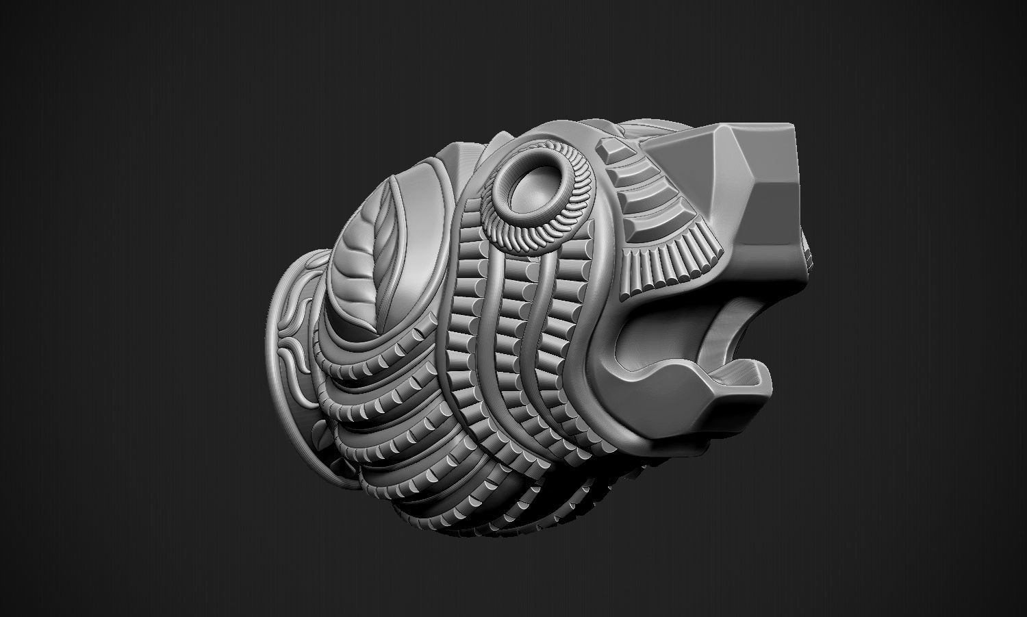 Tiger Head Indian Art 3D print model_17
