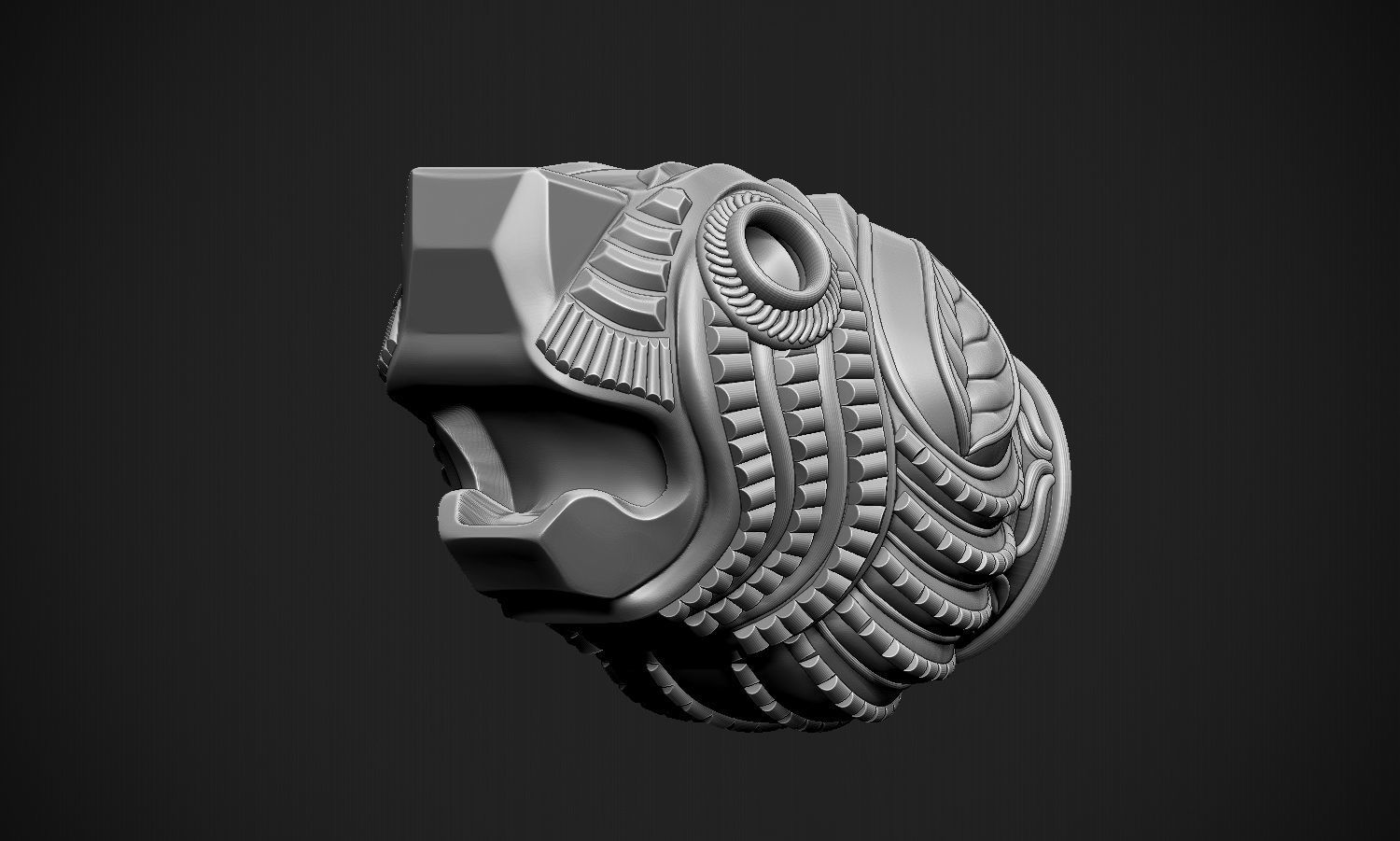 Tiger Head Indian Art 3D print model_13