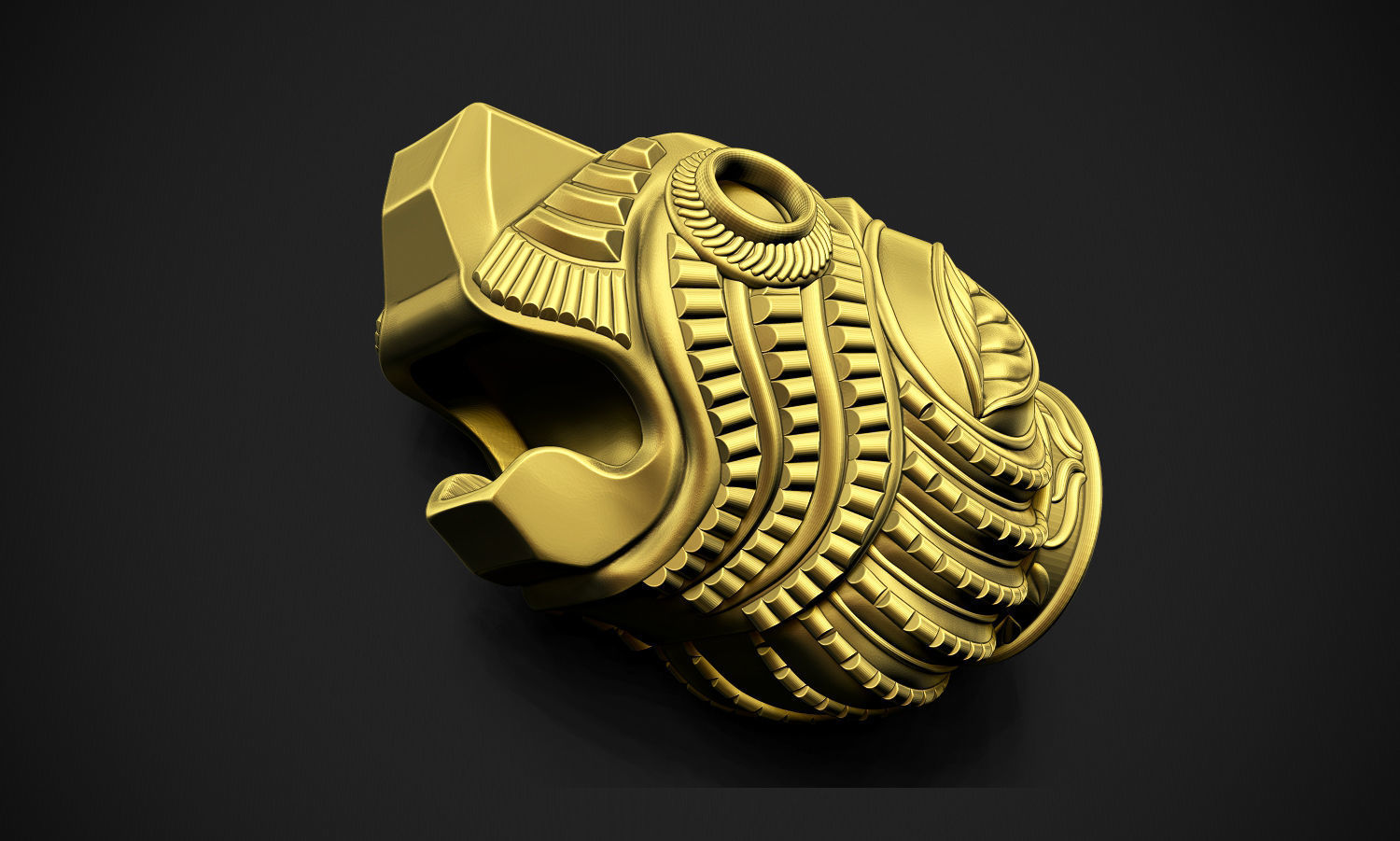 Tiger Head Indian Art 3D print model_4