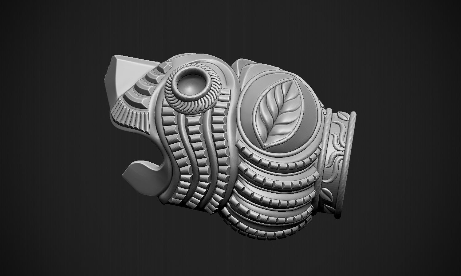 Tiger Head Indian Art 3D print model_11