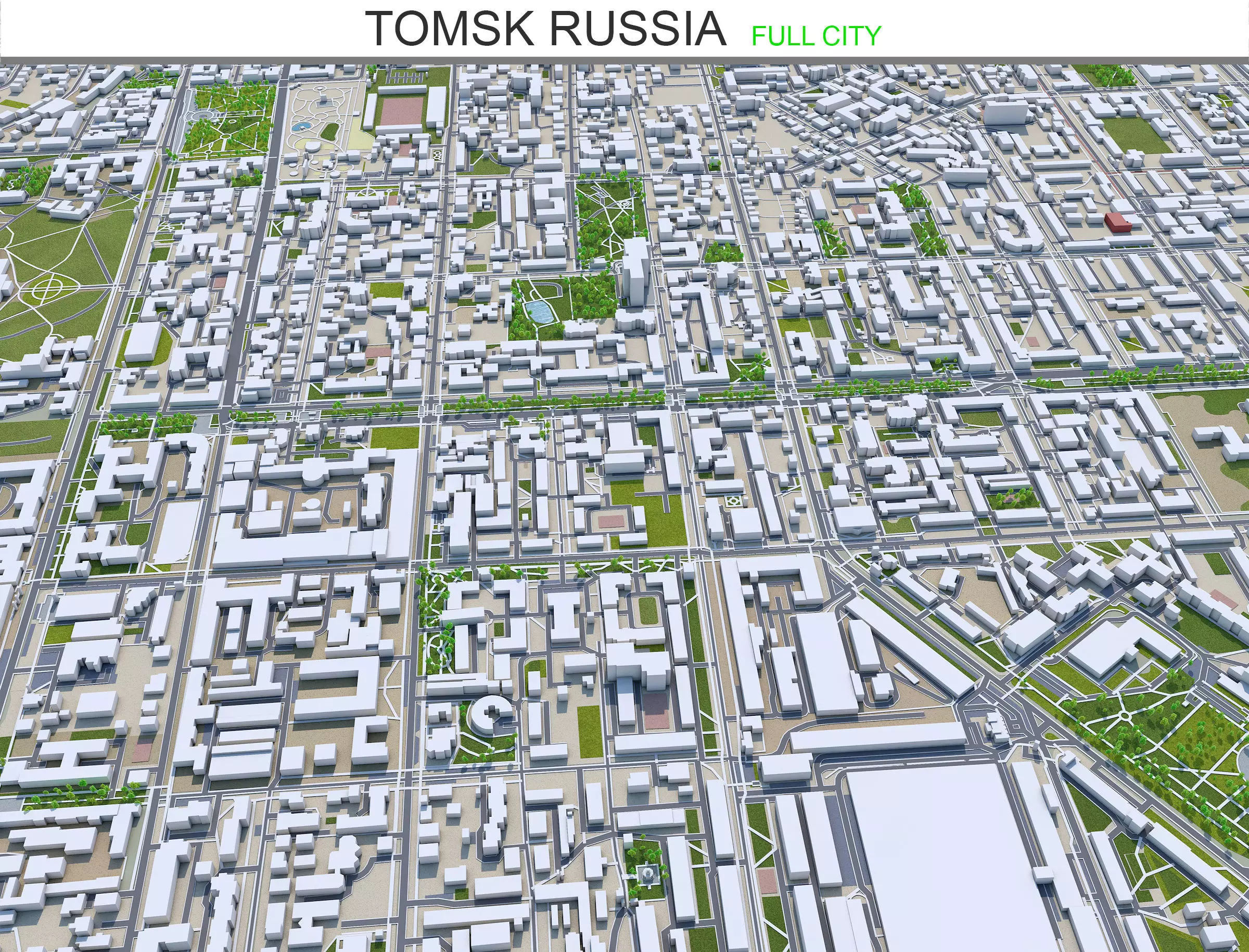 Tomsk Russia 60km Low-poly 3D model