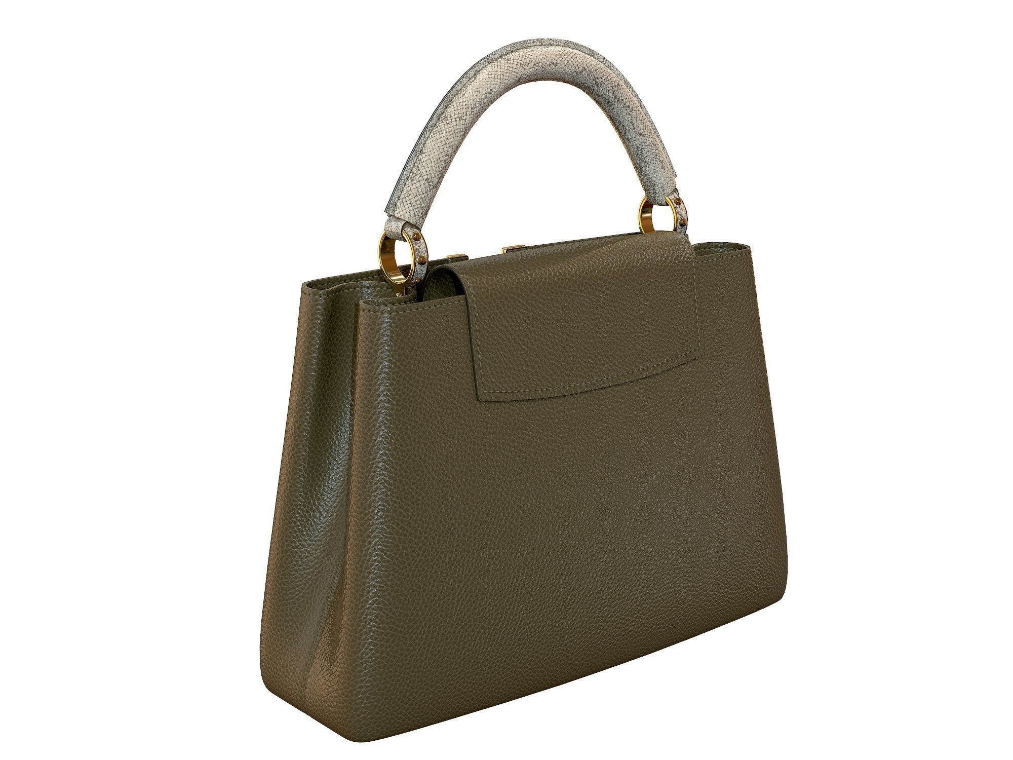 Louis Vuitton bag Capucines Khaki Snake Leather 3D model_7