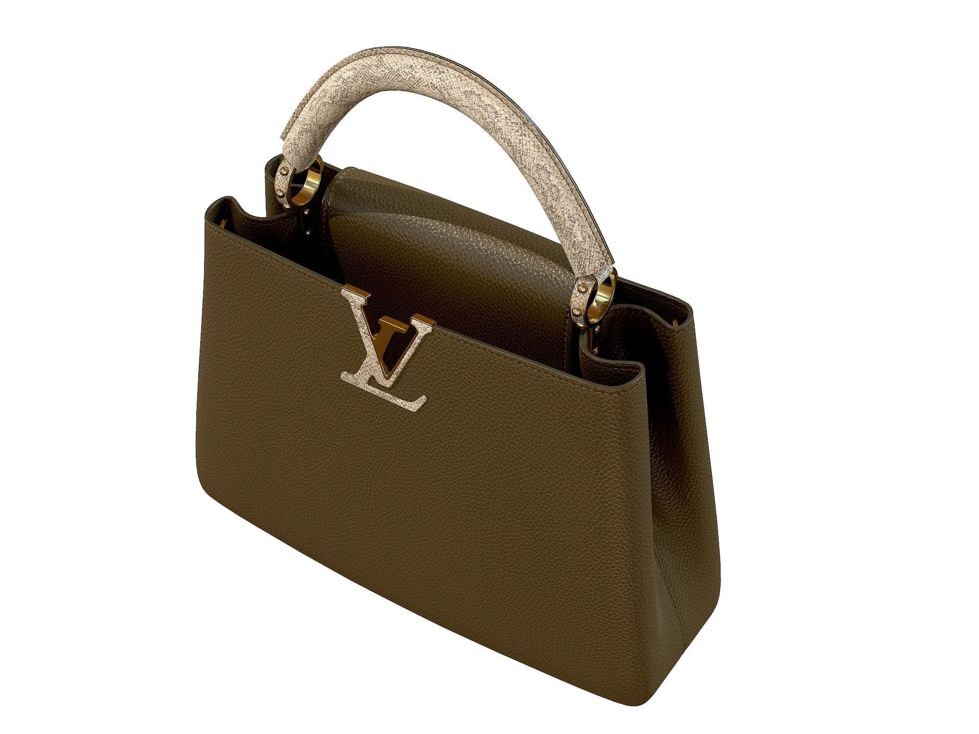 Louis Vuitton bag Capucines Khaki Snake Leather 3D model_4
