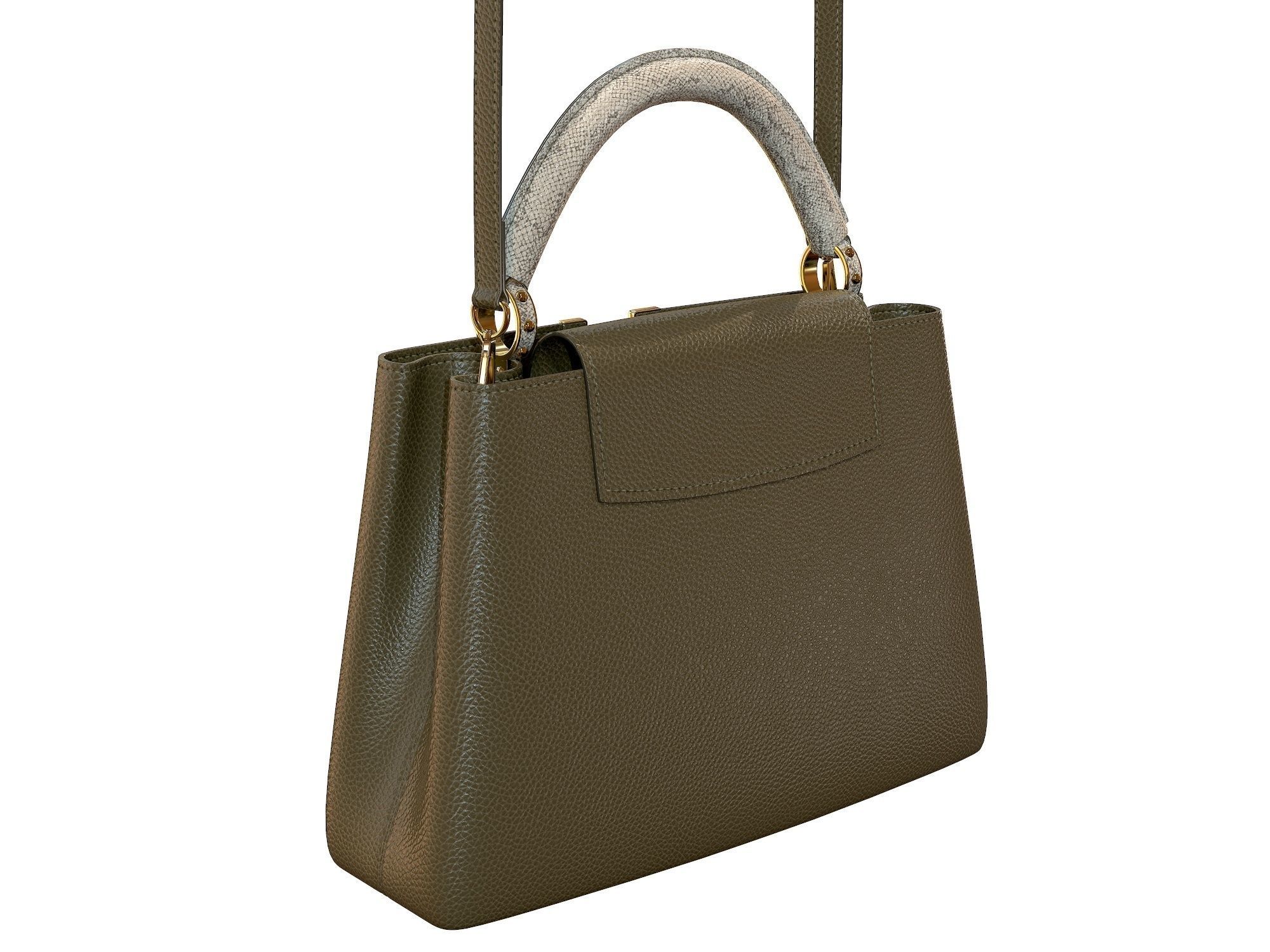 Louis Vuitton bag Capucines Khaki Snake Leather 3D model_8