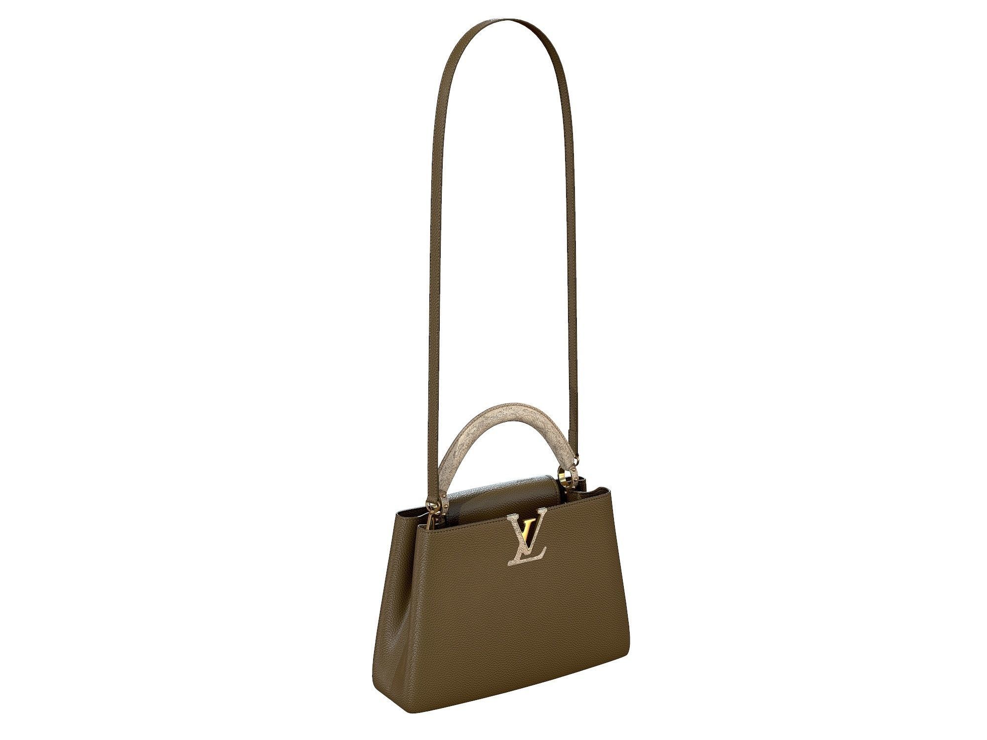 Louis Vuitton bag Capucines Khaki Snake Leather 3D model_3