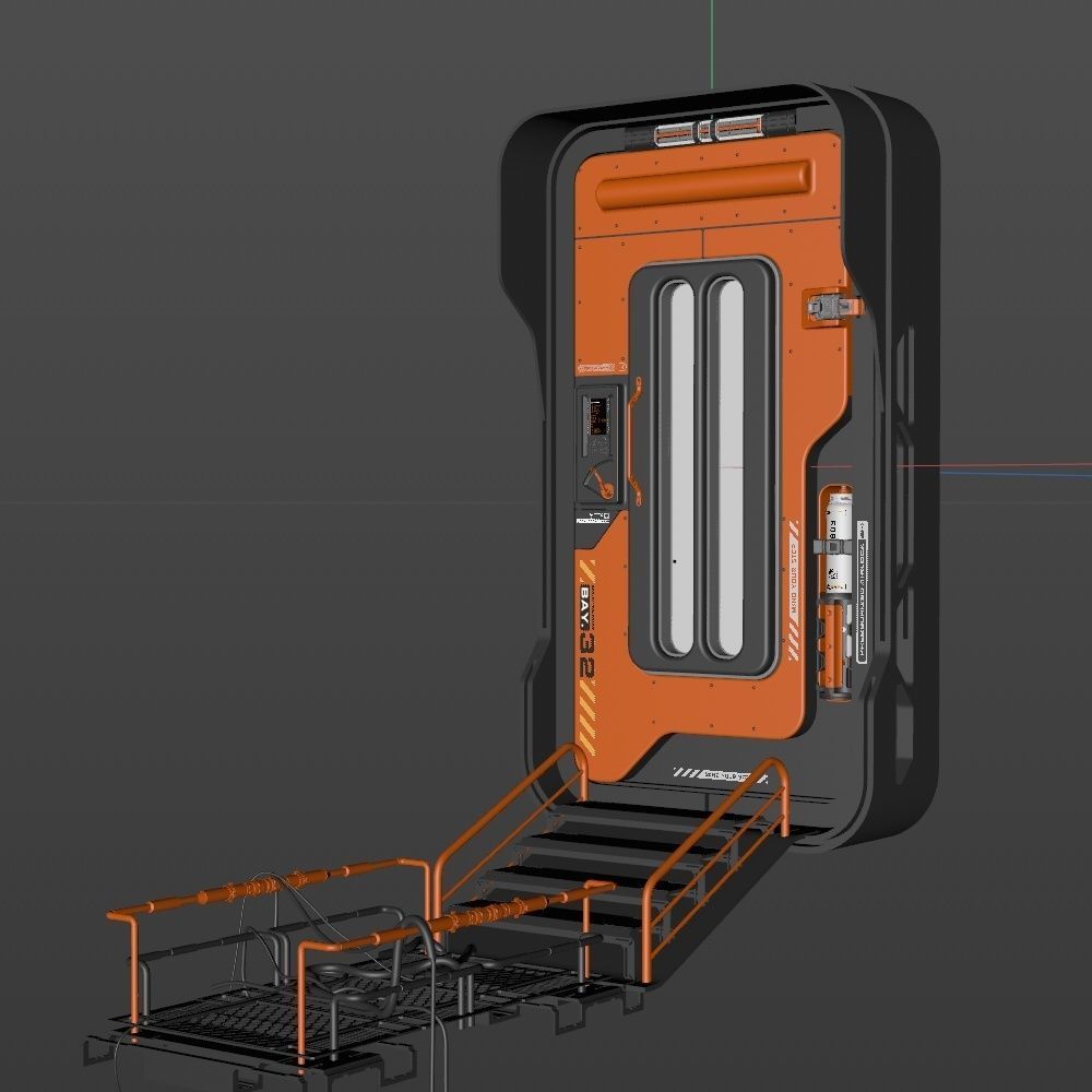 Scifi Space Colony Door 3D model_7