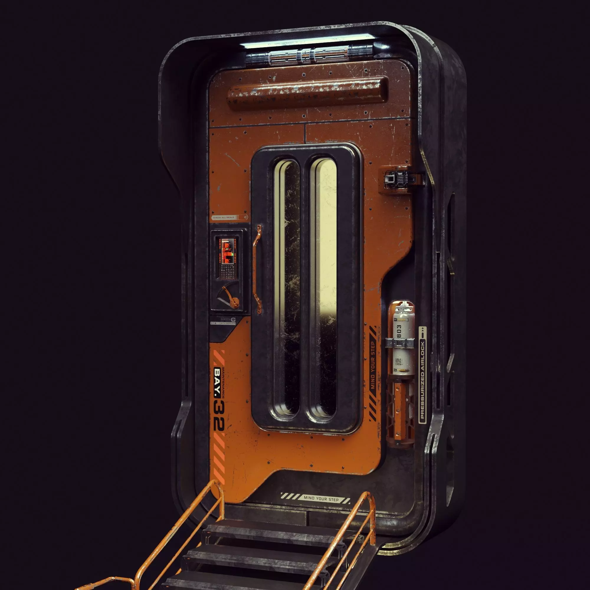 Scifi Space Colony Door 3D model_0