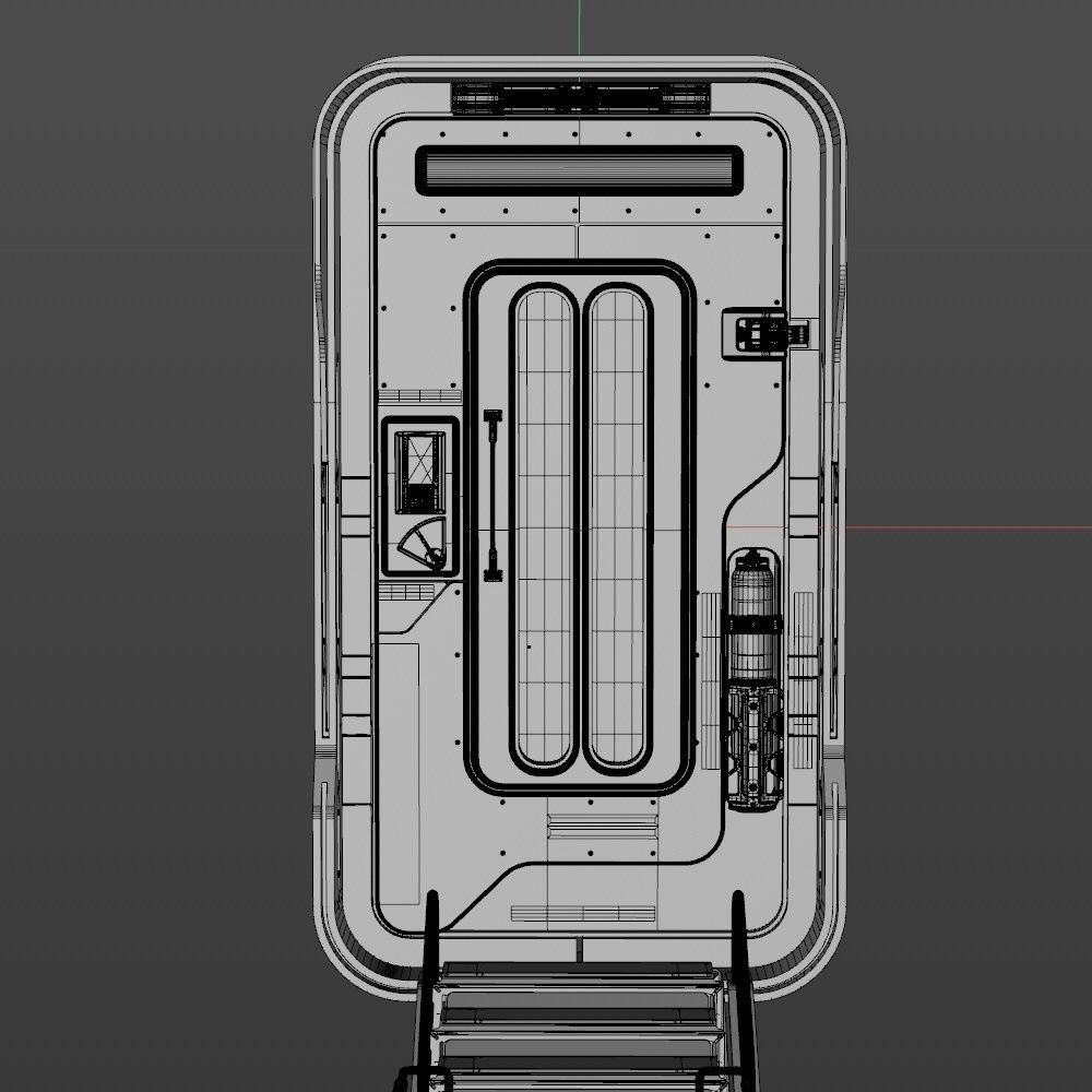 Scifi Space Colony Door 3D model_11