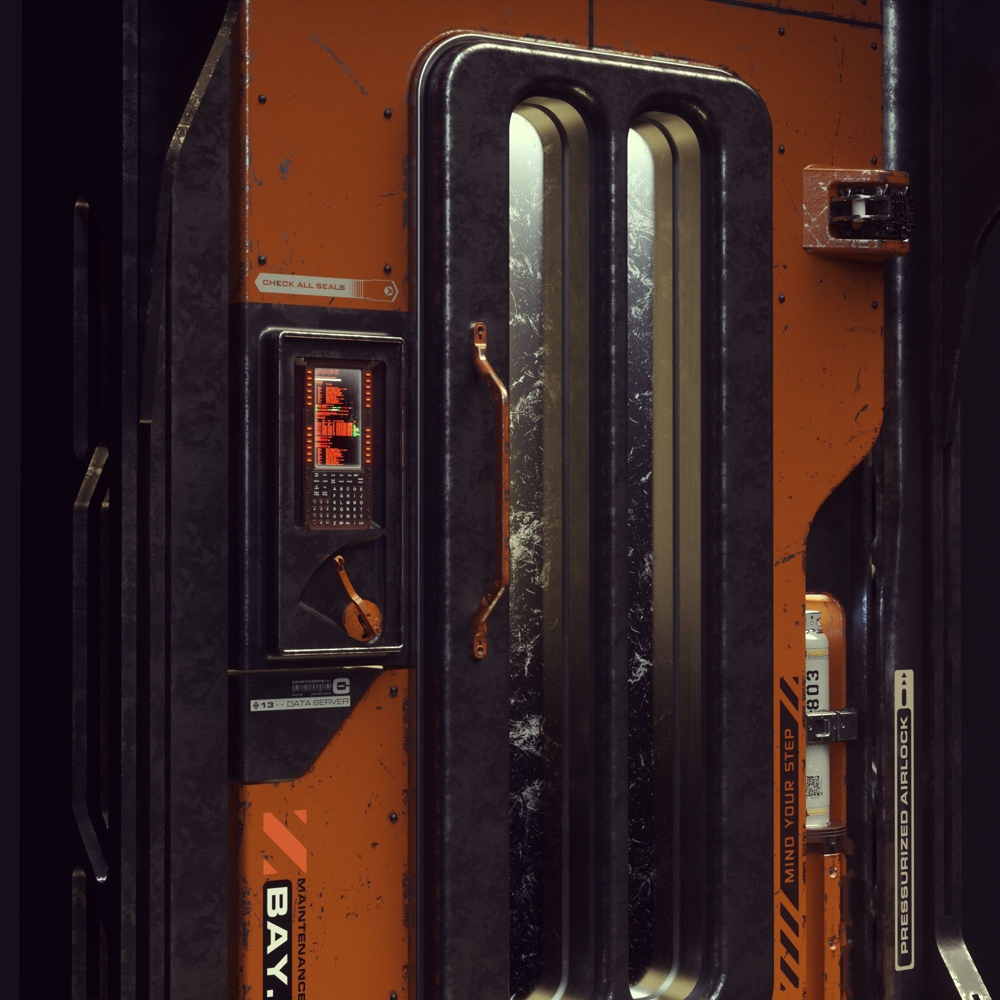 Scifi Space Colony Door 3D model_5