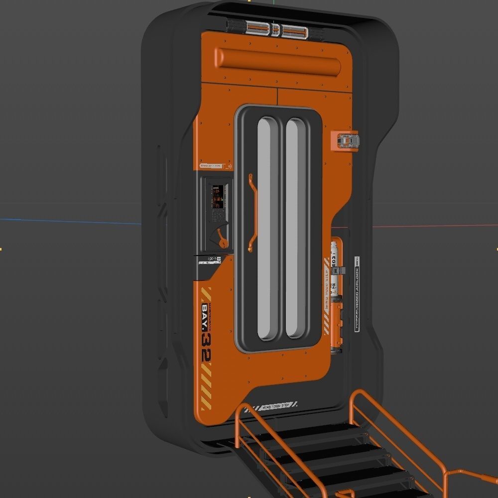 Scifi Space Colony Door 3D model_8