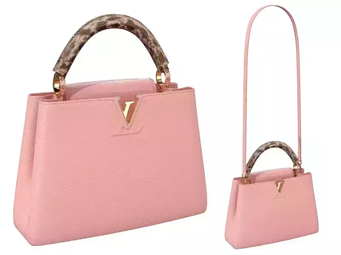 Louis Vuitton bag Capucines Pink Snake Leather 3D model