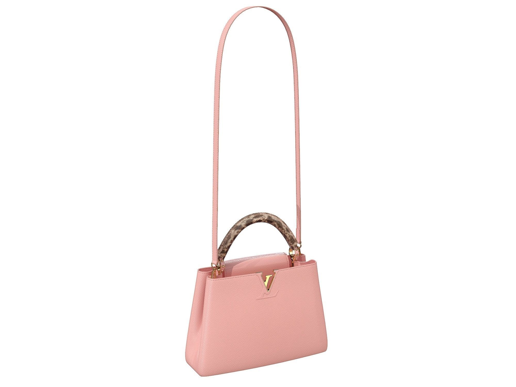 Louis Vuitton bag Capucines Pink Snake Leather 3D model_1