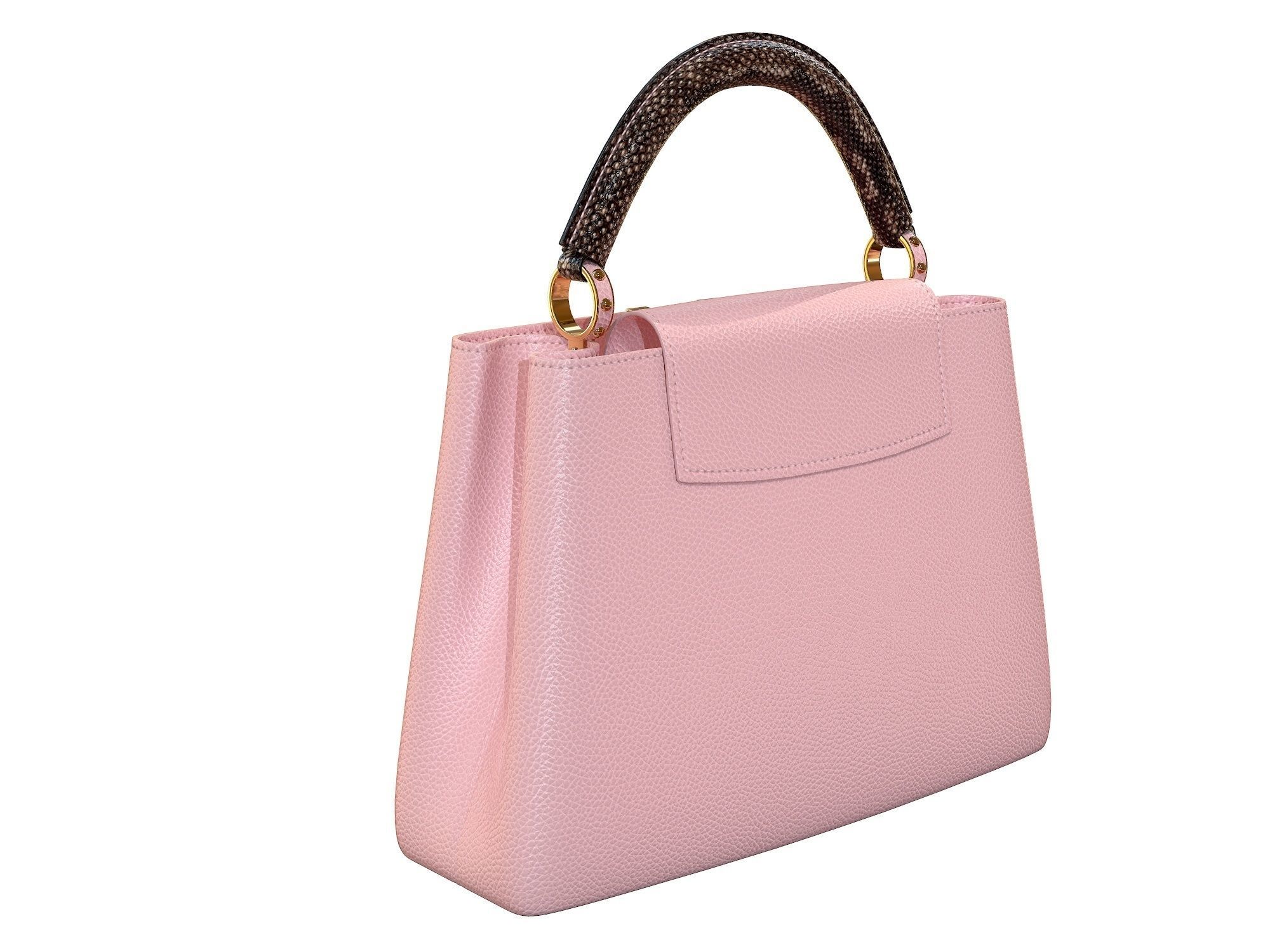 Louis Vuitton bag Capucines Pink Snake Leather 3D model_6