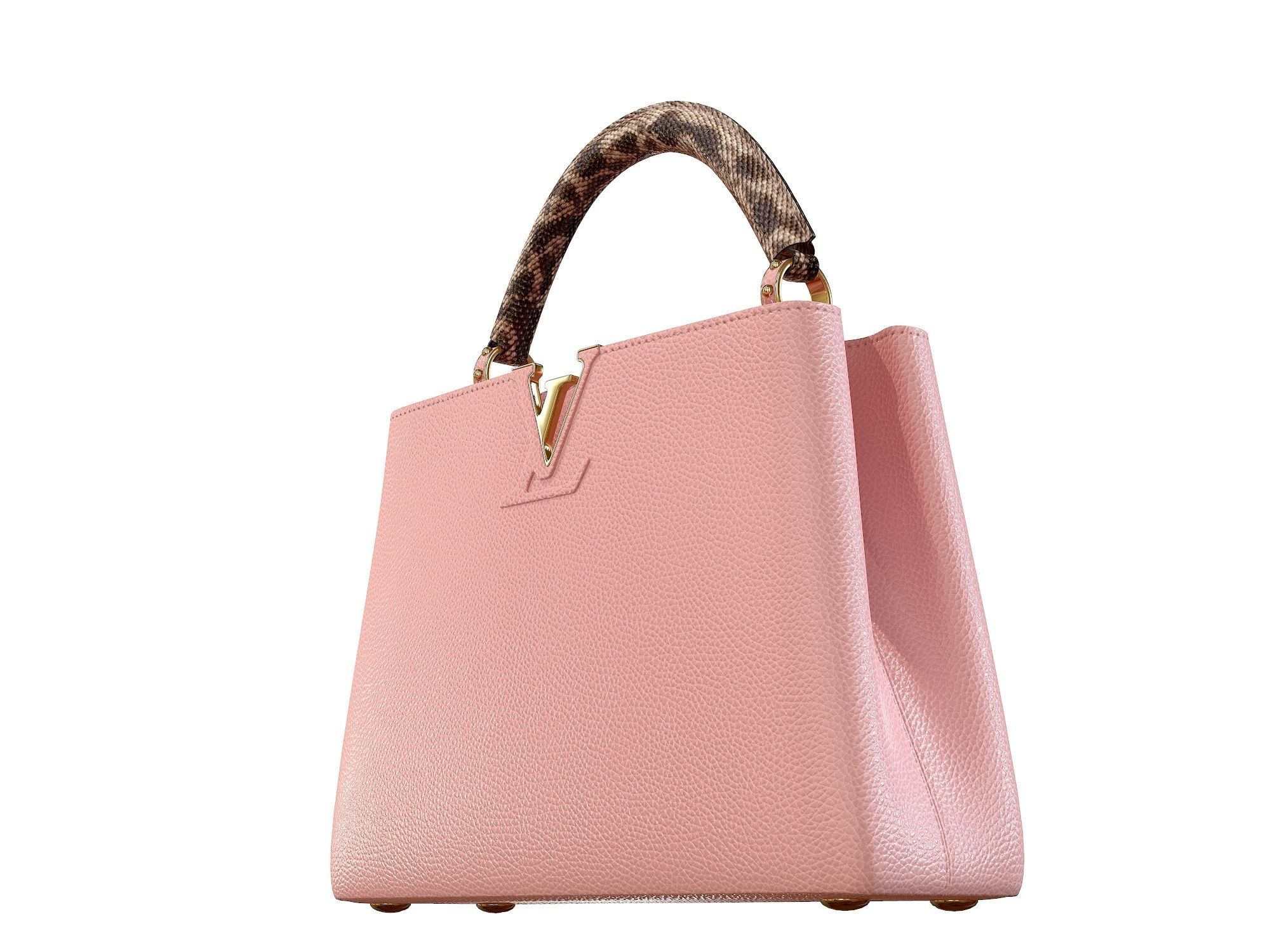 Louis Vuitton bag Capucines Pink Snake Leather 3D model_8
