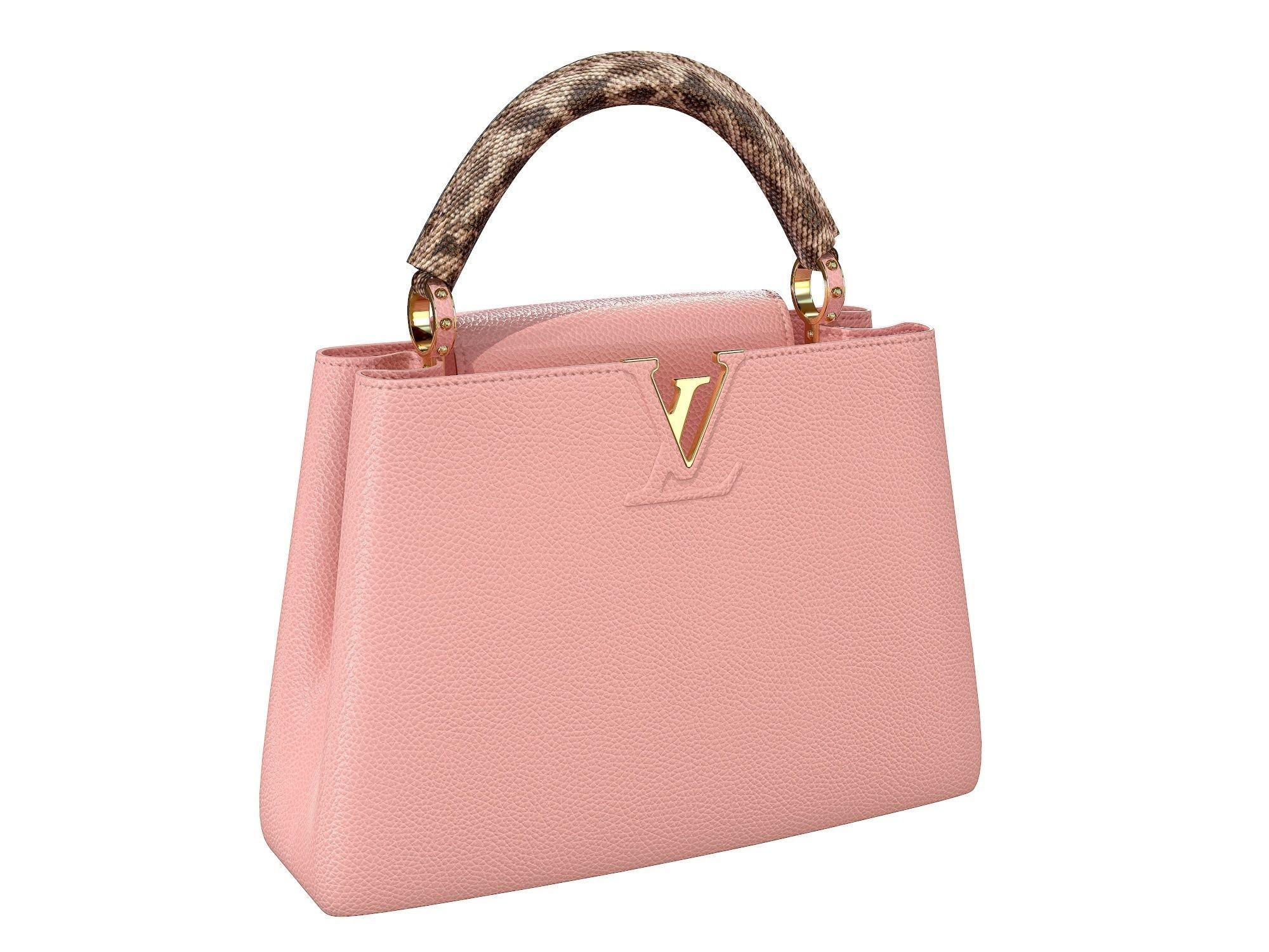 Louis Vuitton bag Capucines Pink Snake Leather 3D model_3