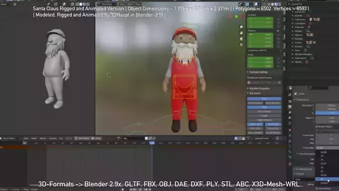 Rigged Santa Claus Low-poly 3D model Rigged Santa Claus Low-poly 3D model