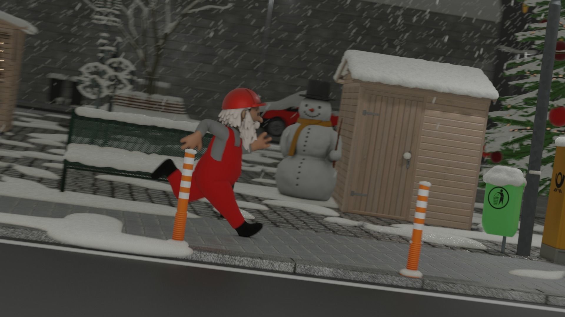 Rigged Santa Claus Low-poly 3D model_6