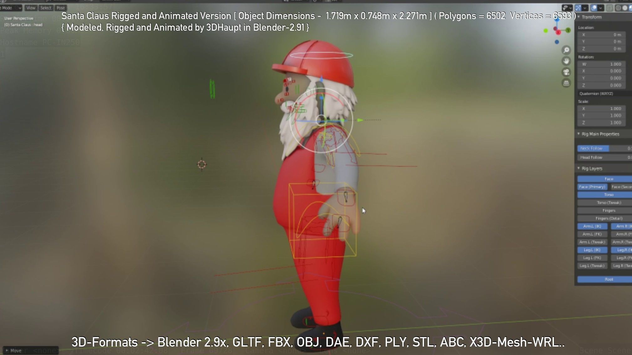 Rigged Santa Claus Low-poly 3D model_46