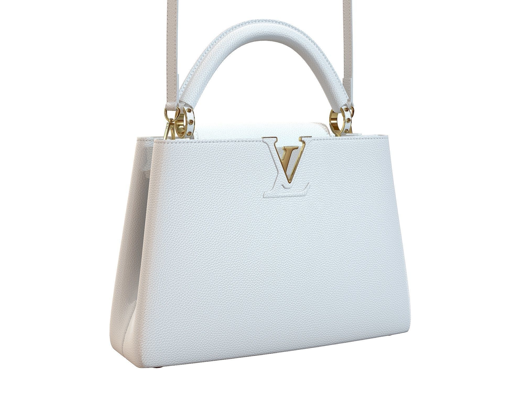 Louis Vuitton bag Capucines White Leather 3D model_3