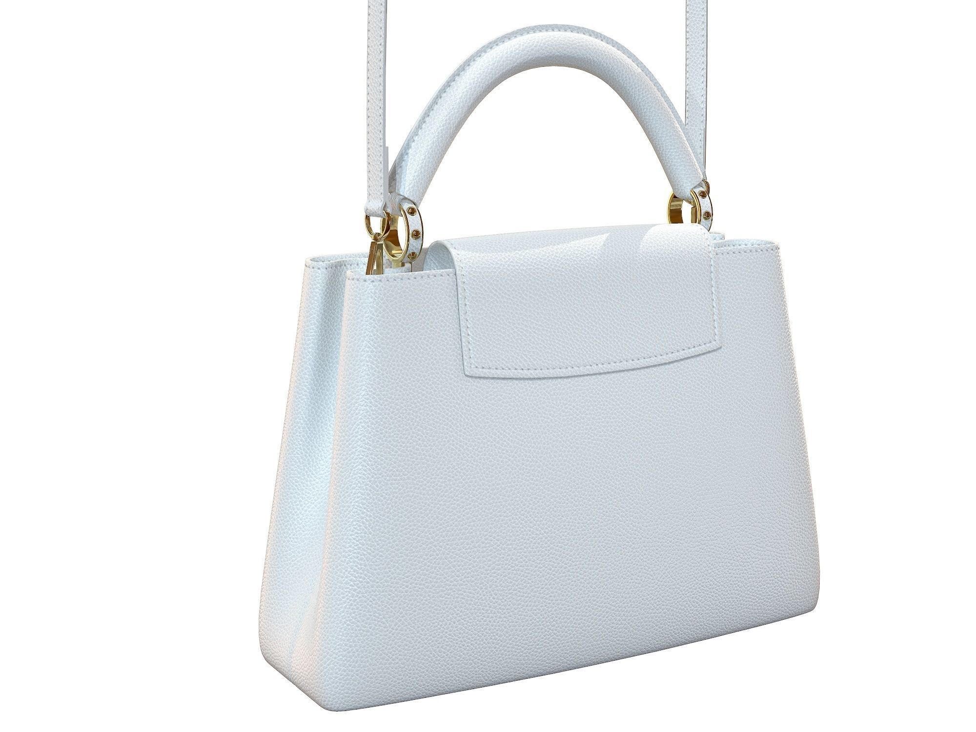 Louis Vuitton bag Capucines White Leather 3D model_6