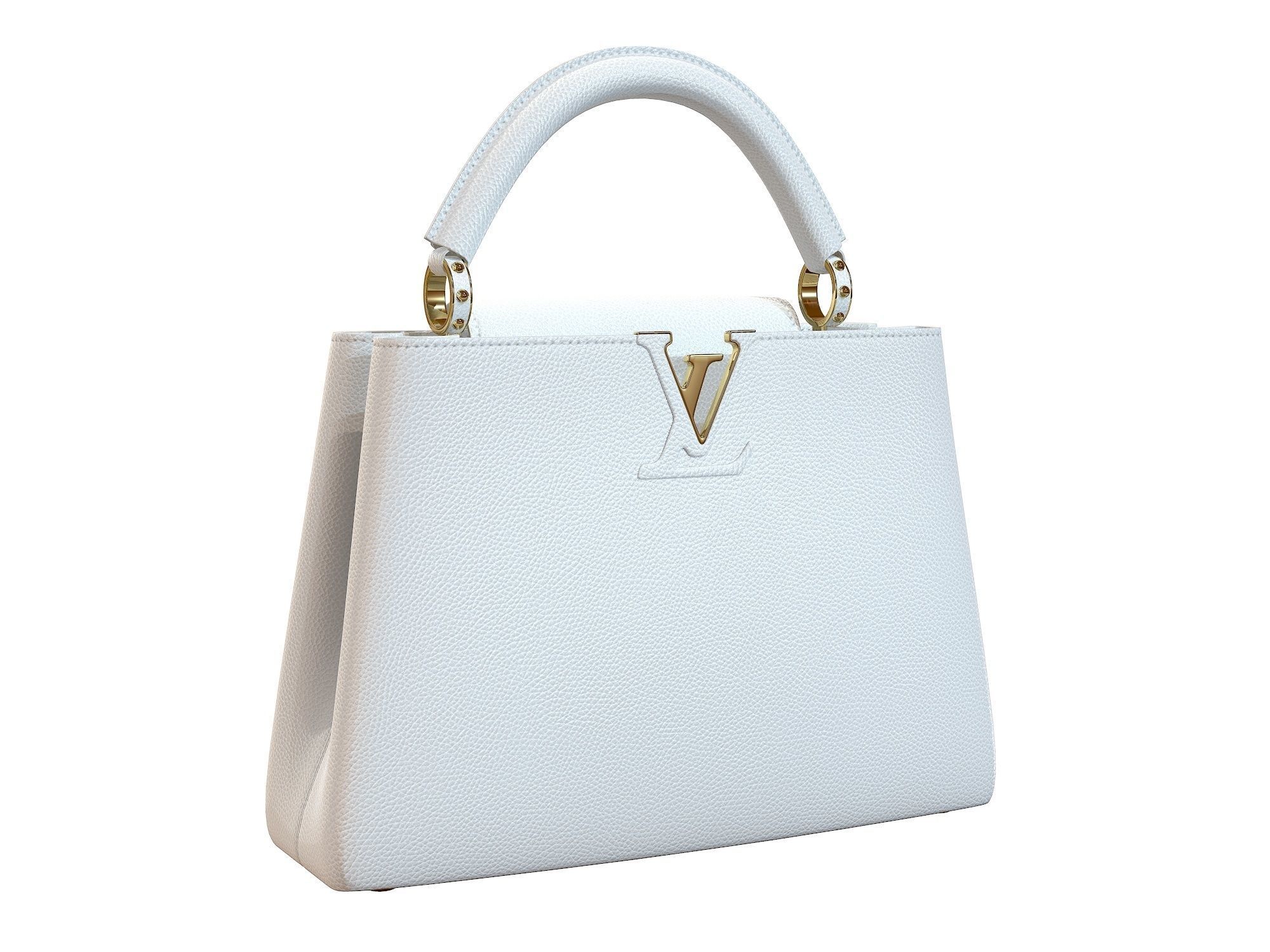 Louis Vuitton bag Capucines White Leather 3D model_4