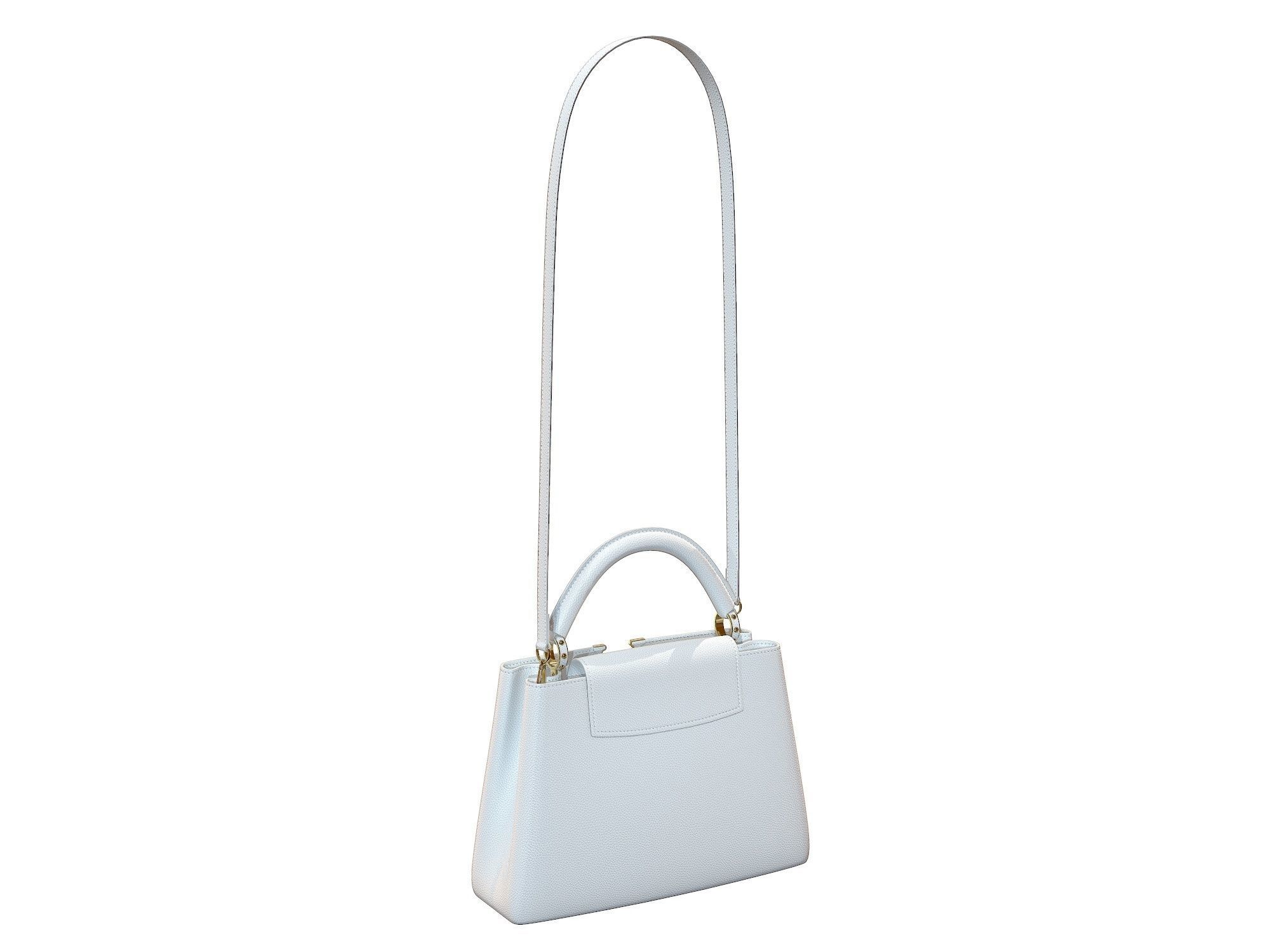 Louis Vuitton bag Capucines White Leather 3D model_5