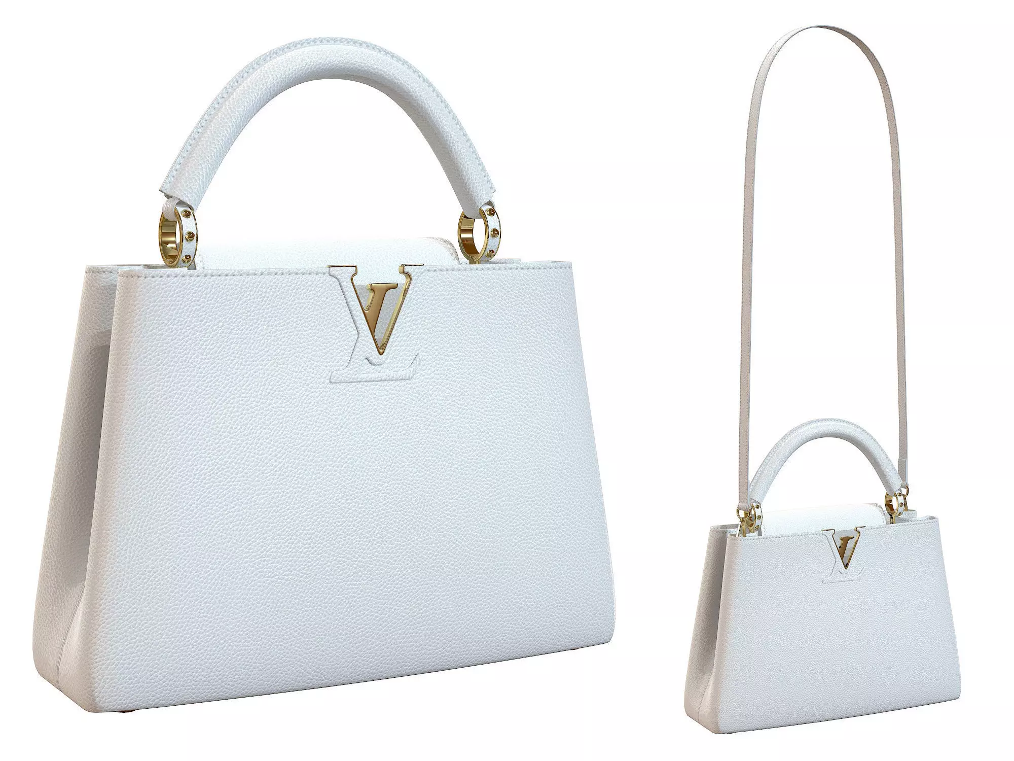 Louis Vuitton bag Capucines White Leather 3D model_0