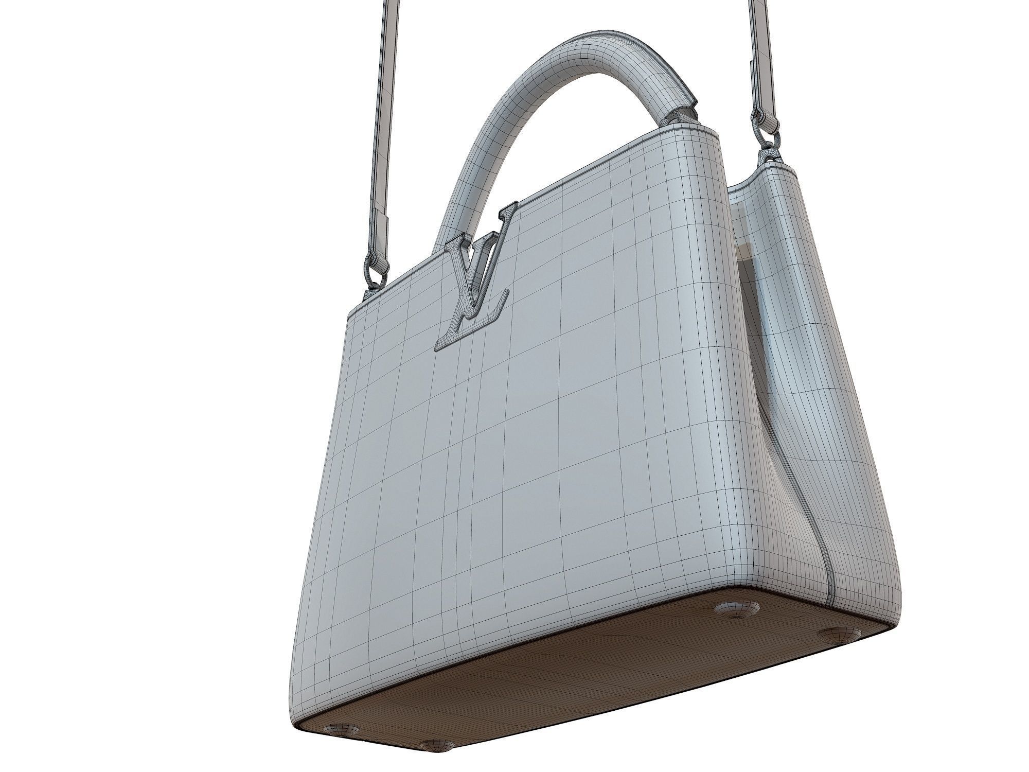 Louis Vuitton bag Capucines White Leather 3D model_15