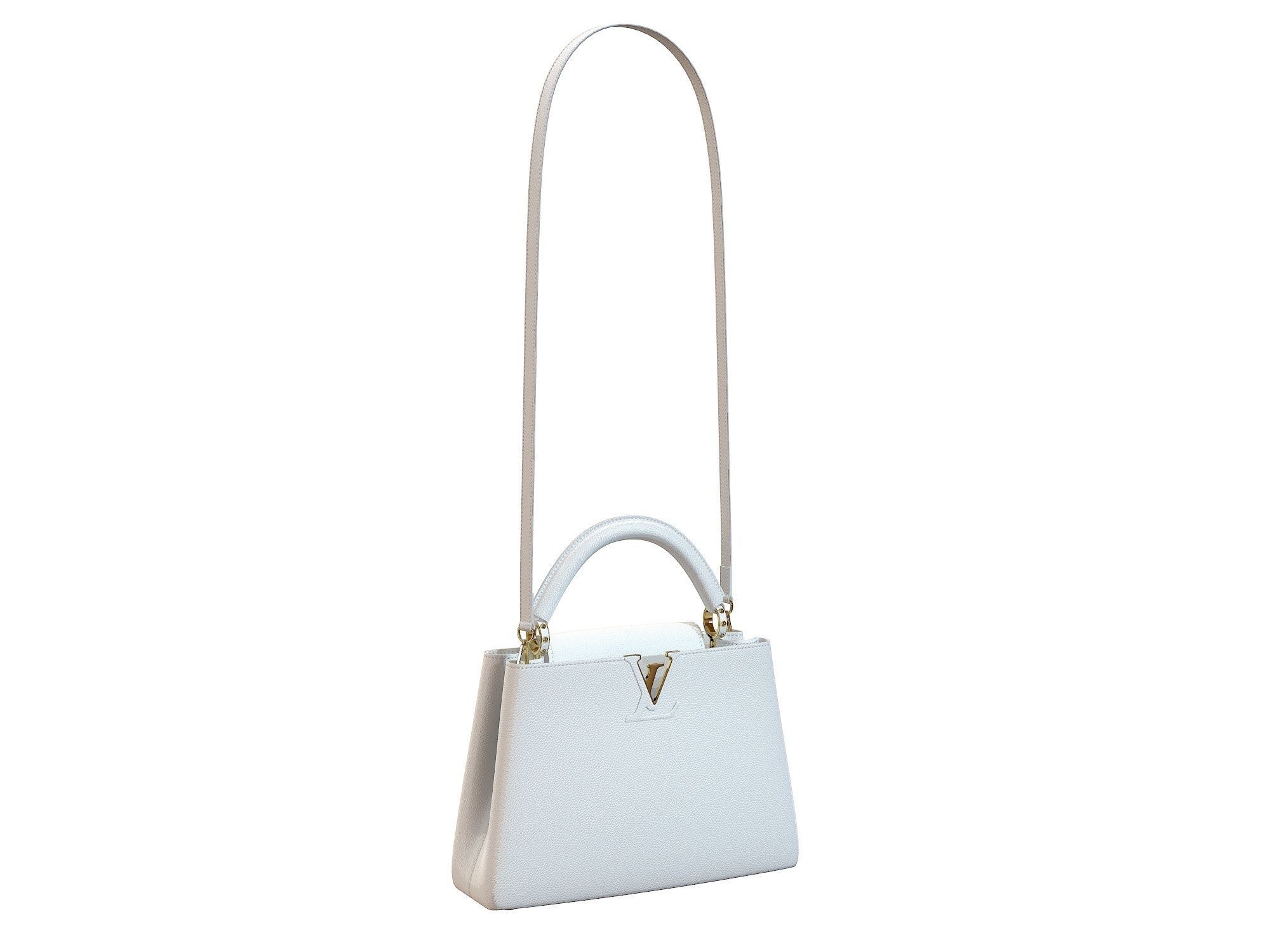 Louis Vuitton bag Capucines White Leather 3D model_2